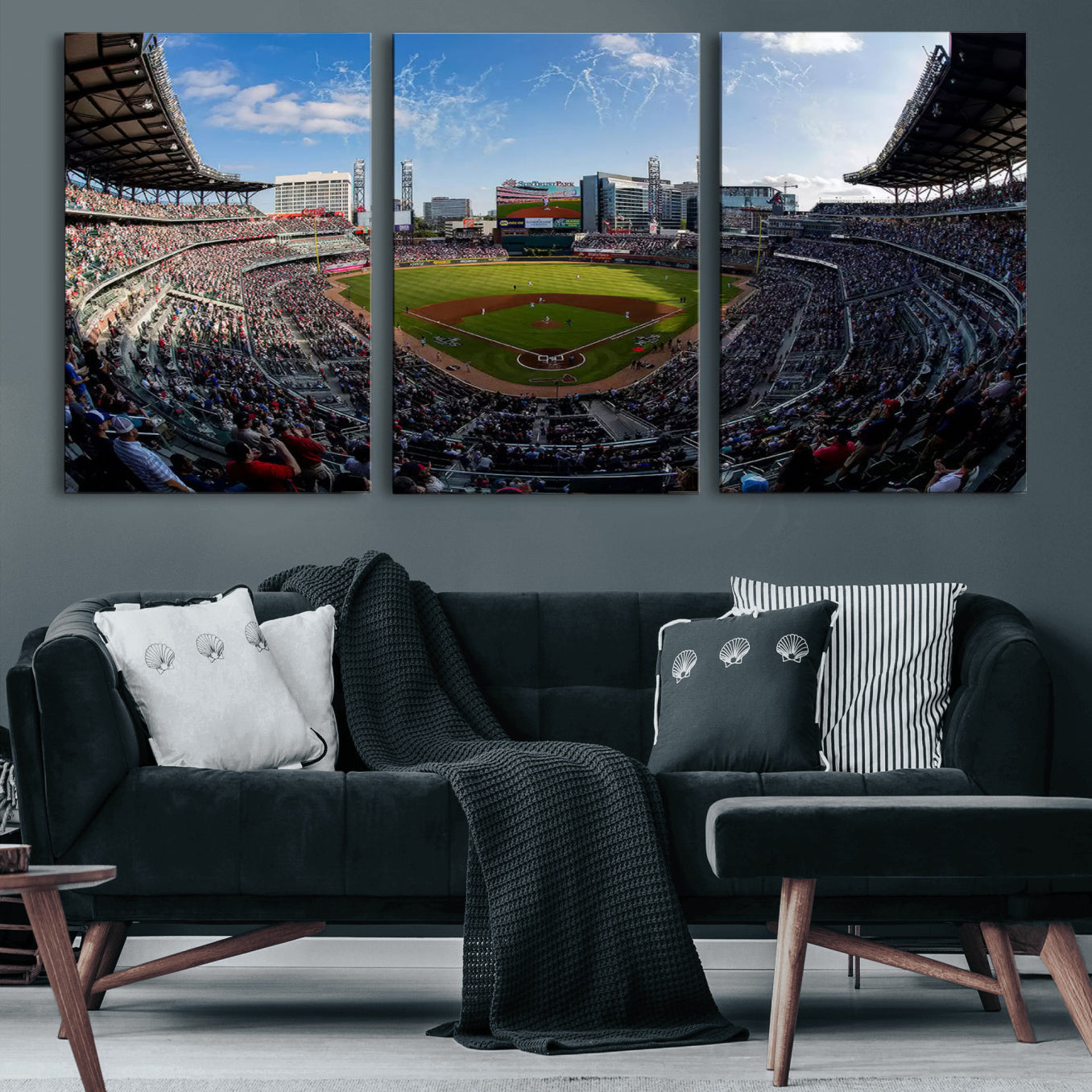 78608-MGV-CV-60X30-3P-Truist Park Stadium Canvas Wall Art - Atlanta Braves Game Day Exclusive Decor