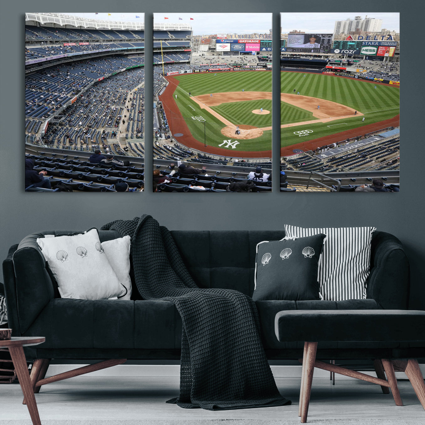 45784-MGV-CV-60X30-3P-New York Yankees Baseball Team Print - Yankee Stadium Wall Art Canvas Print