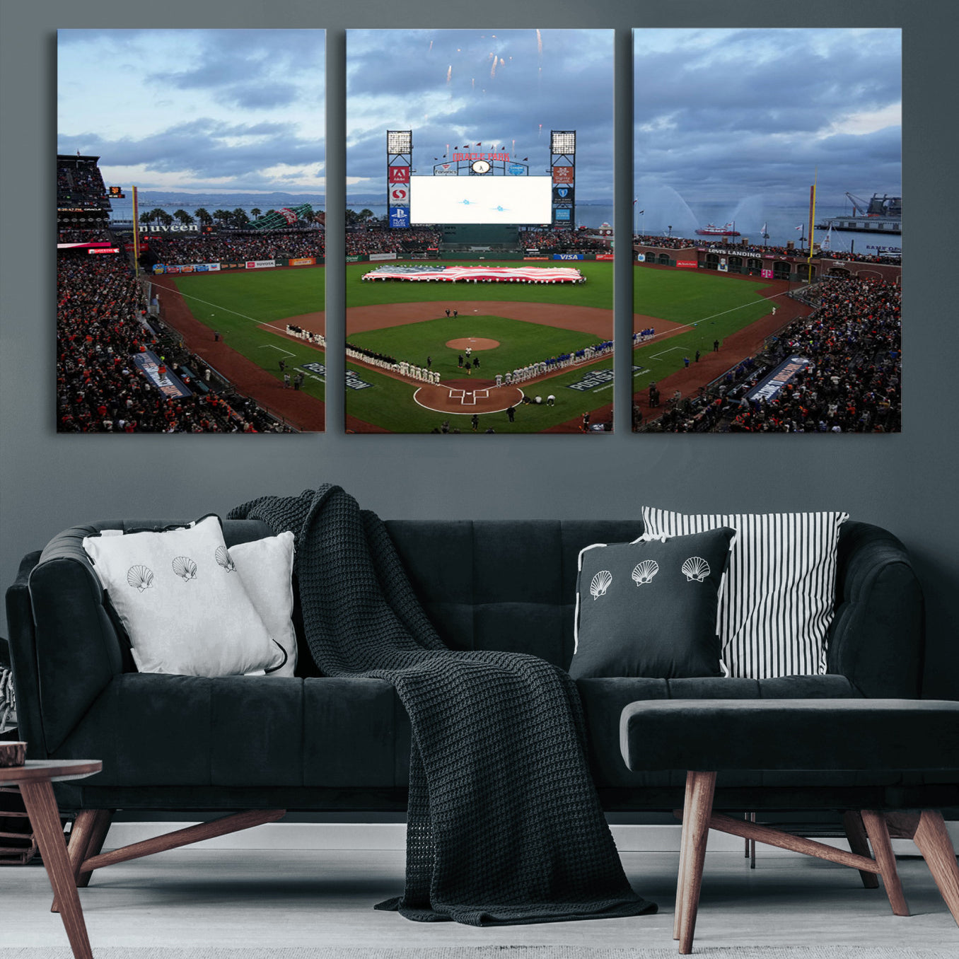 44631-MGV-CV-60X30-3P-Oracle Park San Francisco Giants Wall Art | Oracle Park Stadium Canvas Print| Large Framed Baseball