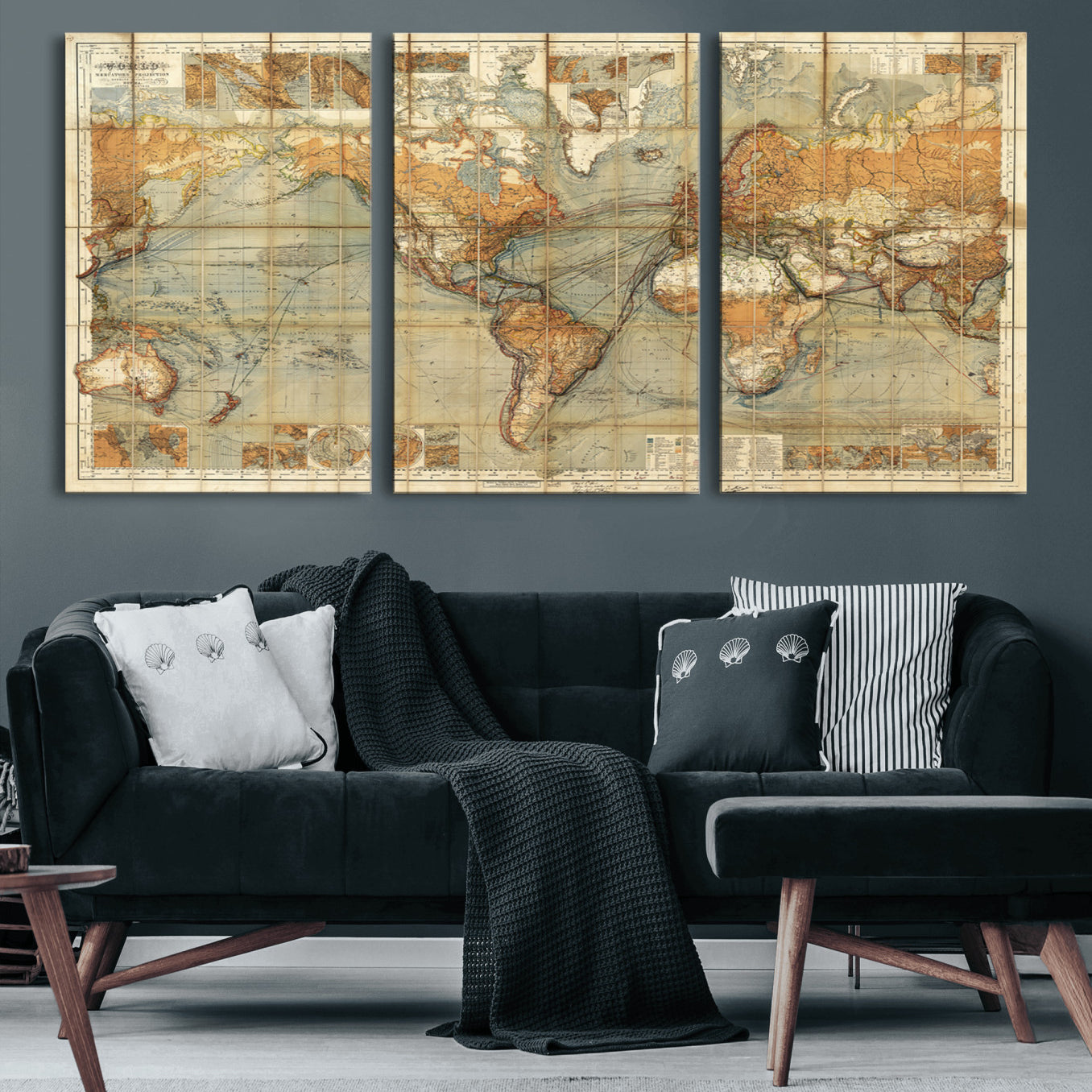 91338-MGV-CV-60X30-3P-Push Pin World Map Canvas Print – Travel Tracker Wall Art for Couples, Perfect Anniversary Gift for Home or Office Decor