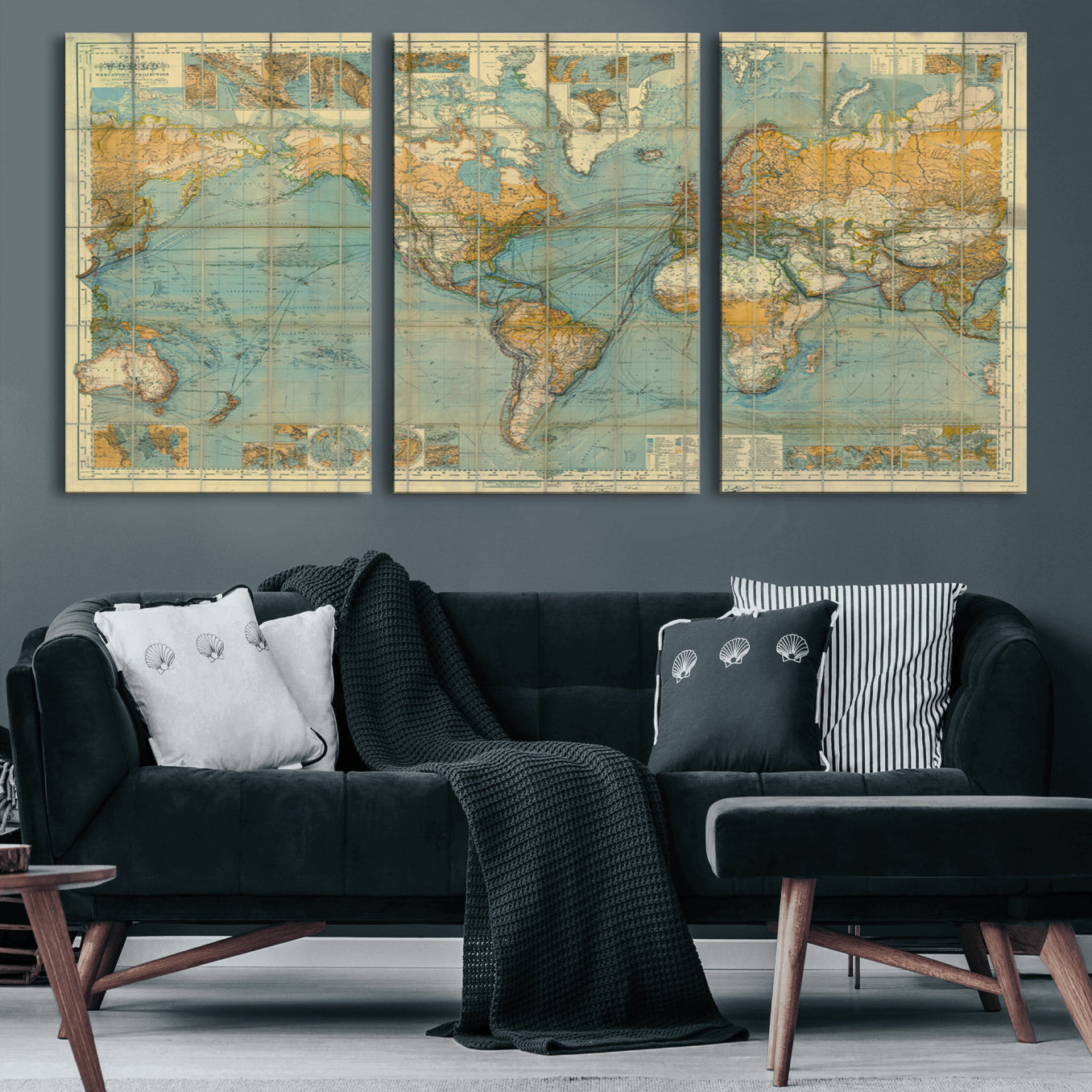 25961-MGV-CV-60X30-3P-Push Pin World Map Canvas Print – Travel Tracker Wall Art for Couples, Perfect Anniversary Gift for Home or Office Decor