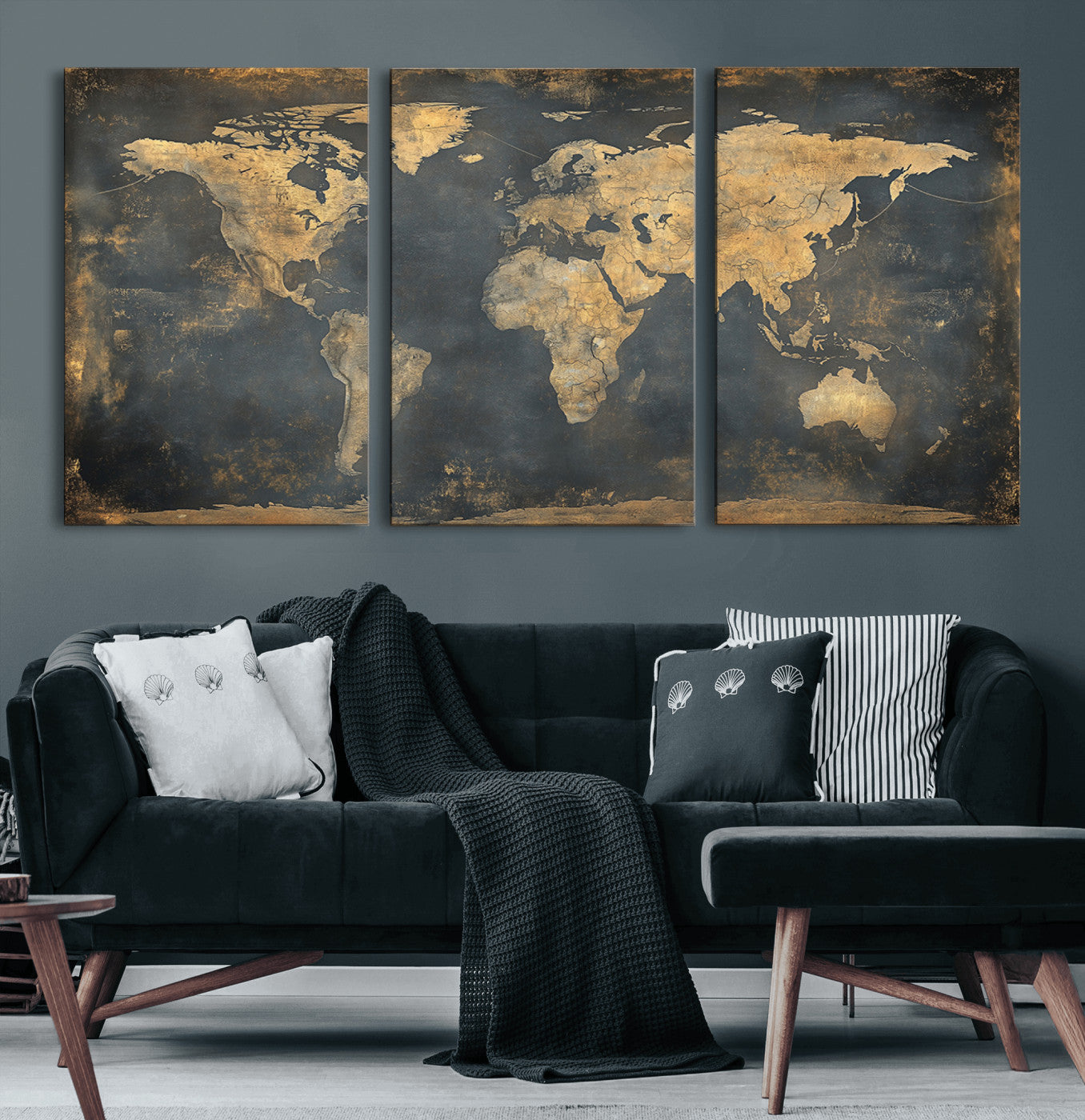 54473-MGV-CV-60X30-3P-Push Pin World Map Canvas Print – Travel Tracker Wall Art for Couples, Perfect Anniversary Gift for Home or Office Decor