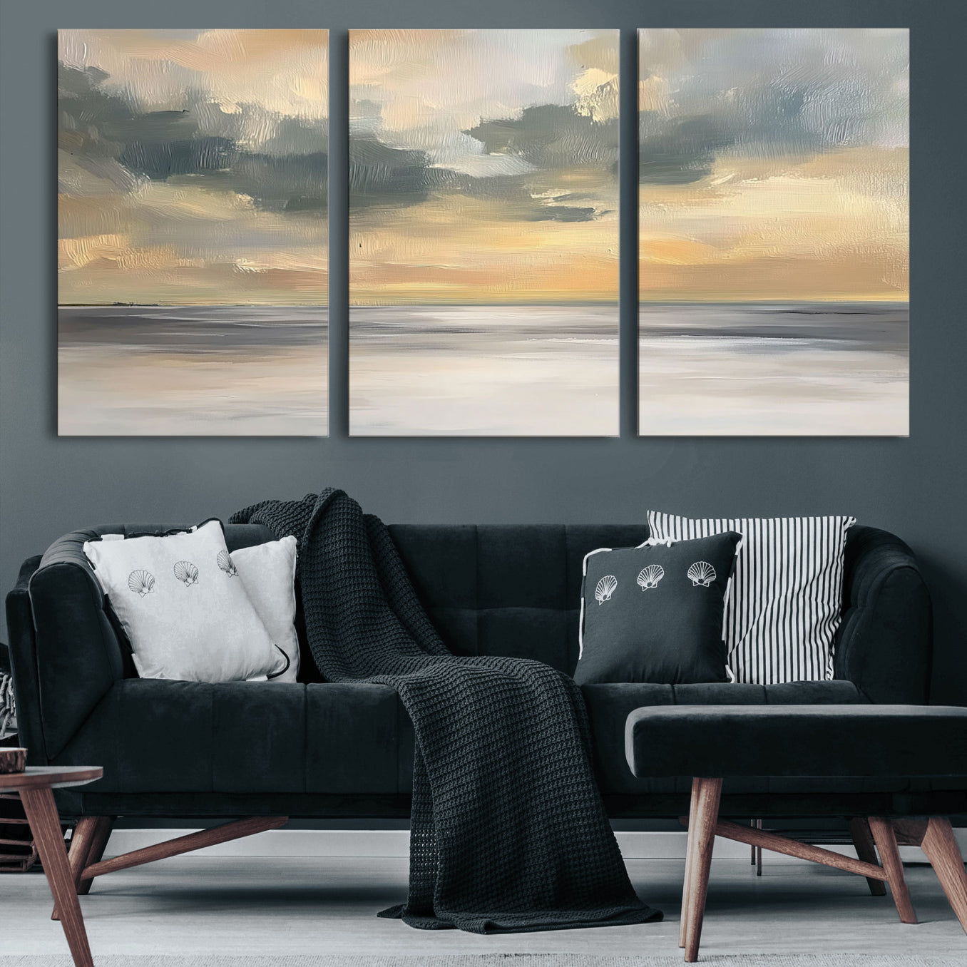 45544-MGV-CV-60X30-3P-Modern Coastal Artwork with Vibrant Abstract Ocean Waves Wall Art Canvas Print for Contemporary