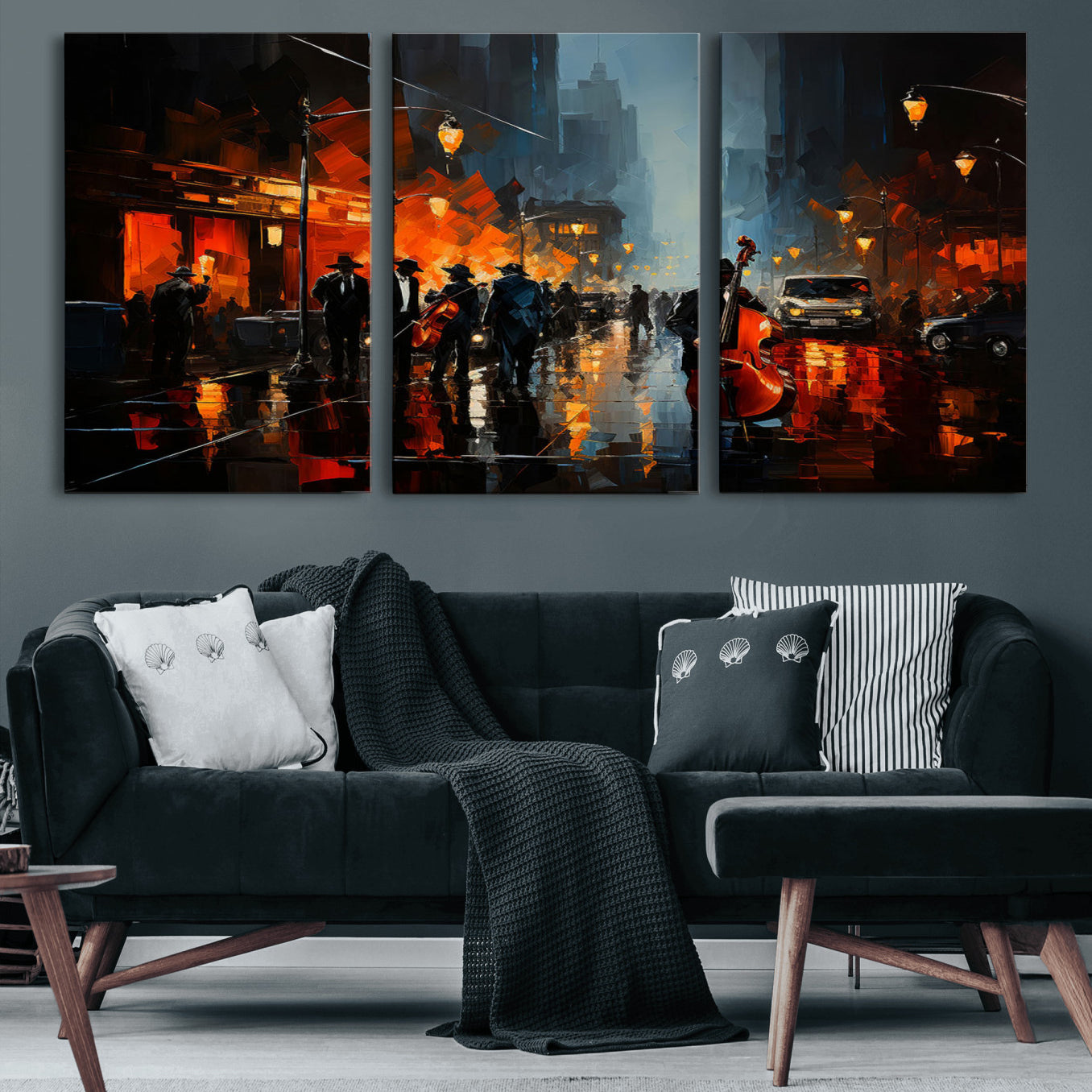 -Winston Porter Jazz Wall Art - African American Music Canvas - Abstract Colorful Music Art - Framed