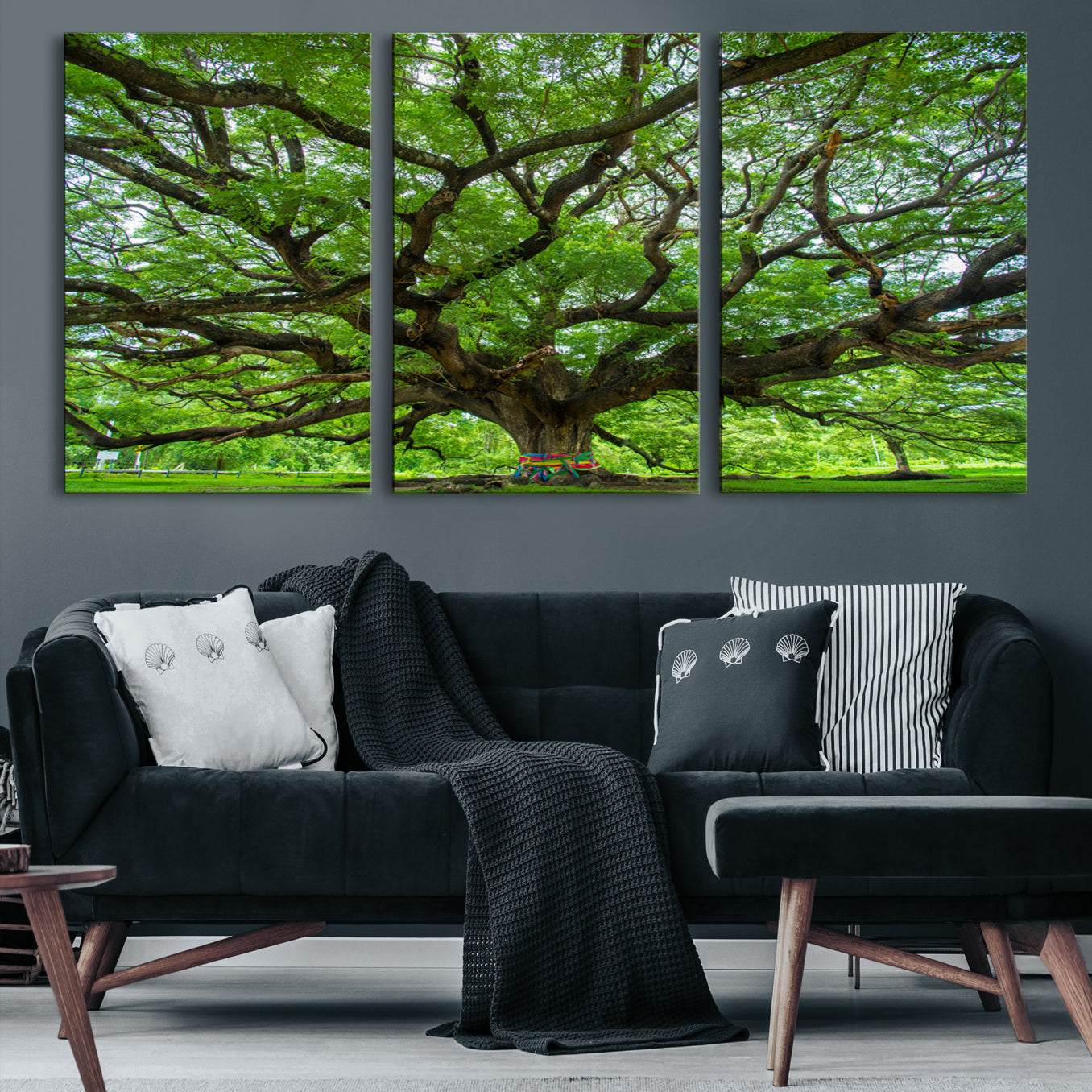 Angel Oak Tree Wall Art Canvas Print – Majestic Tree Landscape, Nature-Inspired Rustic Woodland Decor, Framed Artwork for Home, Office