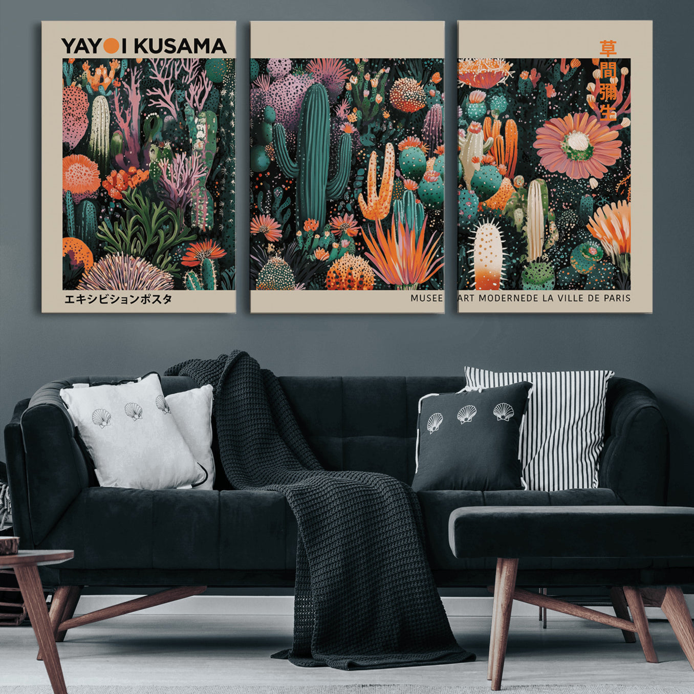 -Yayoi Kusama Art Print, Yayoi Kusama Canvas Wall Art, Abstract Mount Fuji Canvas Print, Japanese