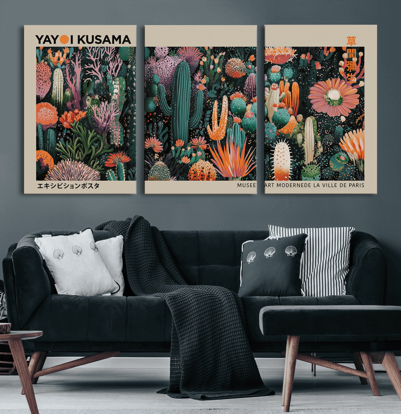 20505520-MGV-CV-36X24-Yayoi Kusama Art Print Canvas – Abstract Mount Fuji Japanese Wall Art Contemporary Modern Artwork for Home, Office