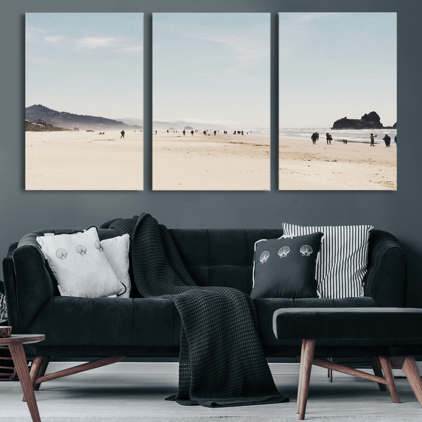 28307820-MGV-CV-36X24-Minimalist Beach Wall Art Canvas Print – Framed Coastal Serenity Soft Sand Nature Scene Artwork for Home Office