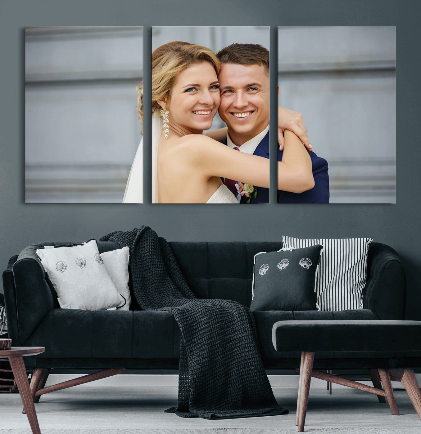 CSTM6030-MGV-CV-60X30-3P-Create Your Own Photo Framed Canvas Print - Custom Personalized Wall Art Print for Gift