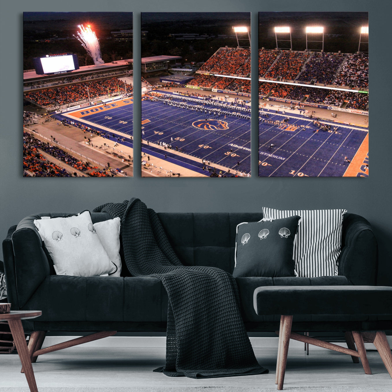 58849575-MGV-CV-36X24 - Boise State Stadium Large Wall Art Canvas Print for Living Room Office Wall Decor