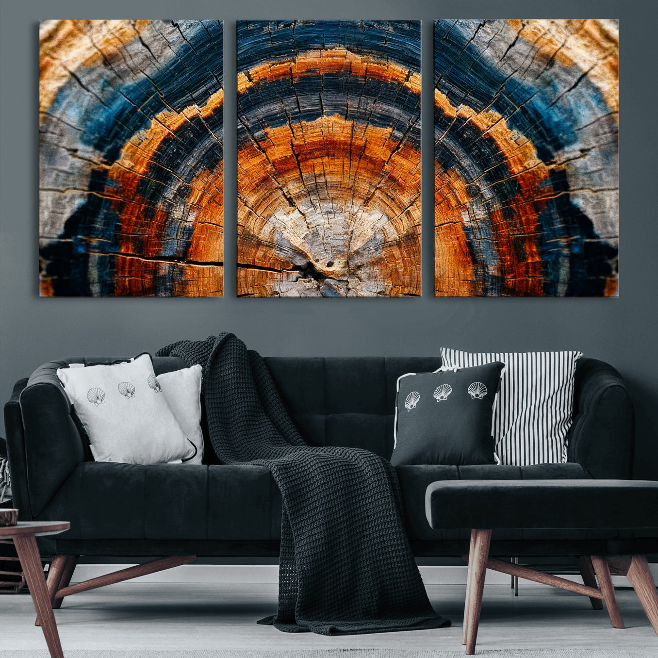 92693966N-MGV-CV-36X24 - Abstract Wood Grain Canvas Print, Tree Ring Pattern Wall Art, Framed Canvas Ready to Hang