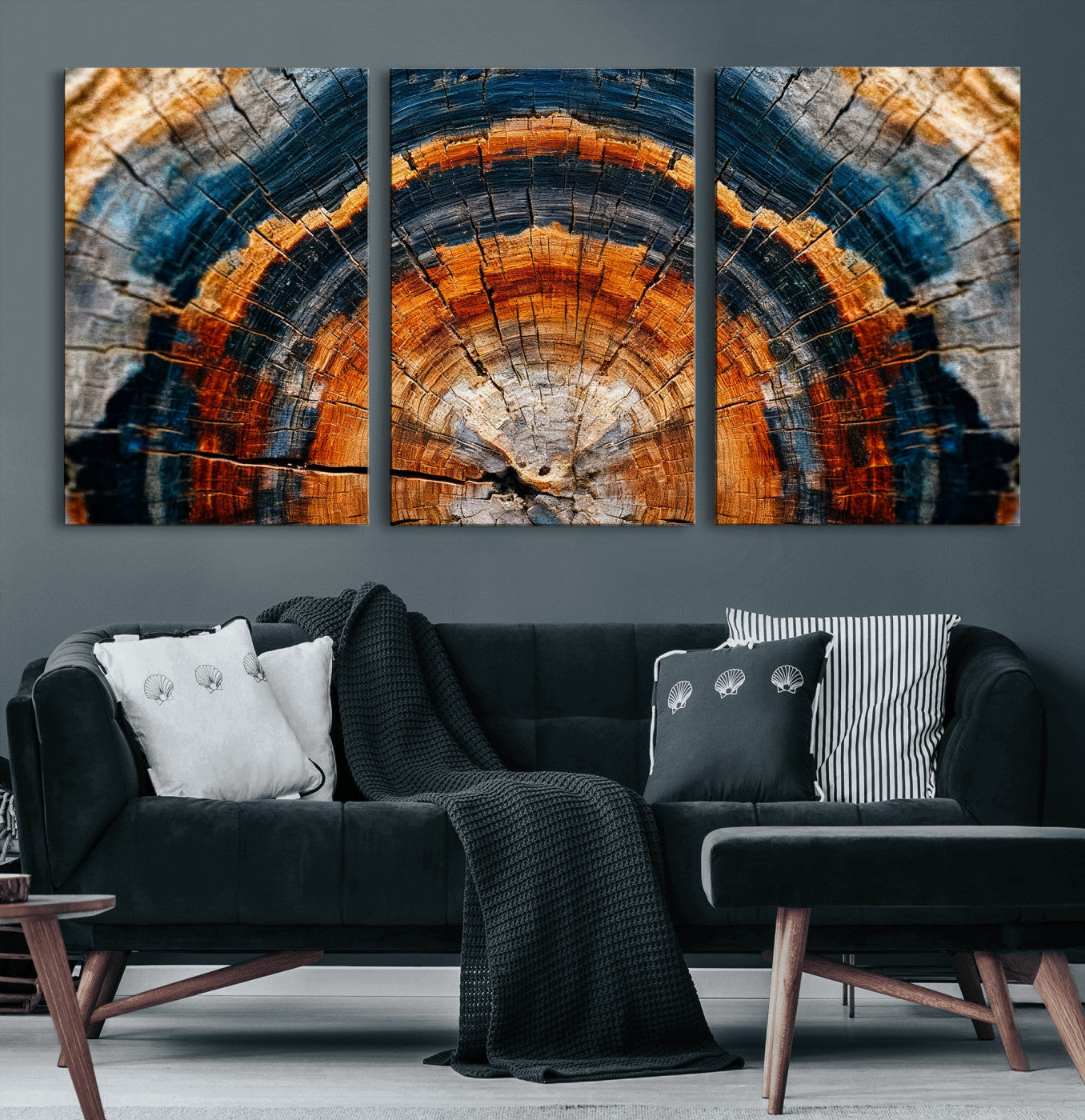 92693966N-MGV-CV-36X24 - Abstract Wood Grain Canvas Print, Tree Ring Pattern Wall Art, Framed Canvas Ready to Hang