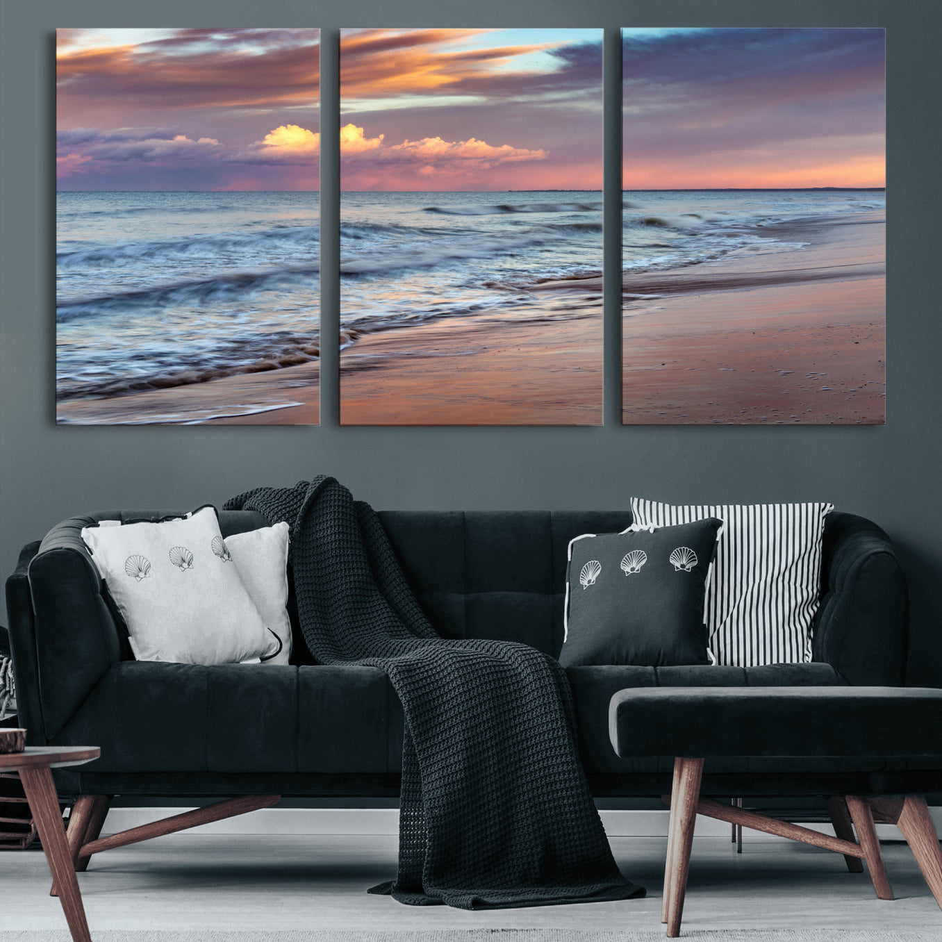 67765254-MGV-CV-36X24 - Ocean Sunset Wall Art Canvas Print – Coastal Beach Photography Artwork Print for Living Room, Bedroom, and Relaxing Home Decor
