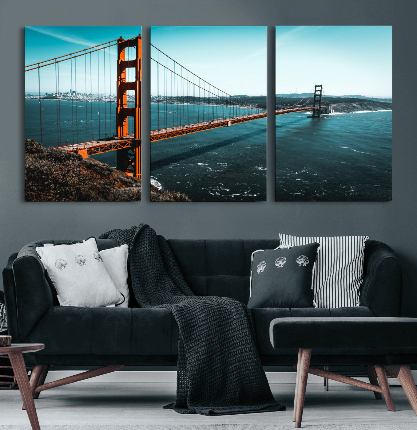 73996404-MGV-CV-36X24 - Golden Gate Bridge Wall Art Canvas Print – San Francisco Landmark Photography Artwork Print for Living Room, Office, and Modern Decor