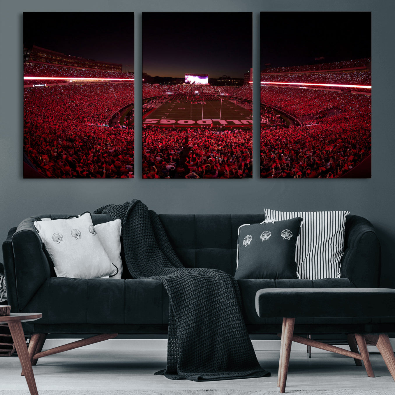 76277124-MGV-CV-36X24 - Sanford Stadium Wall Art Canvas Print – Georgia Bulldogs Football Artwork Print for Home, Office, and Sports Room Decor