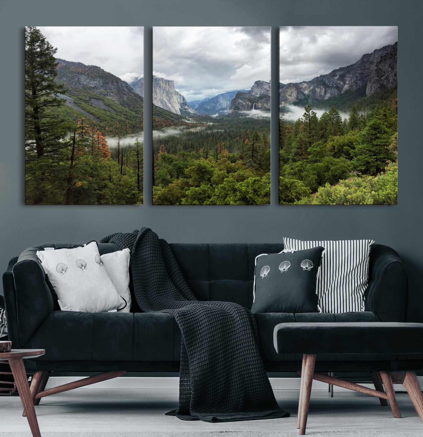 46168759-MGV-CV-36X24 - Yosemite Valley Wall Art Canvas Print, El Capitan Mountain Landscape Nature Wall Decor