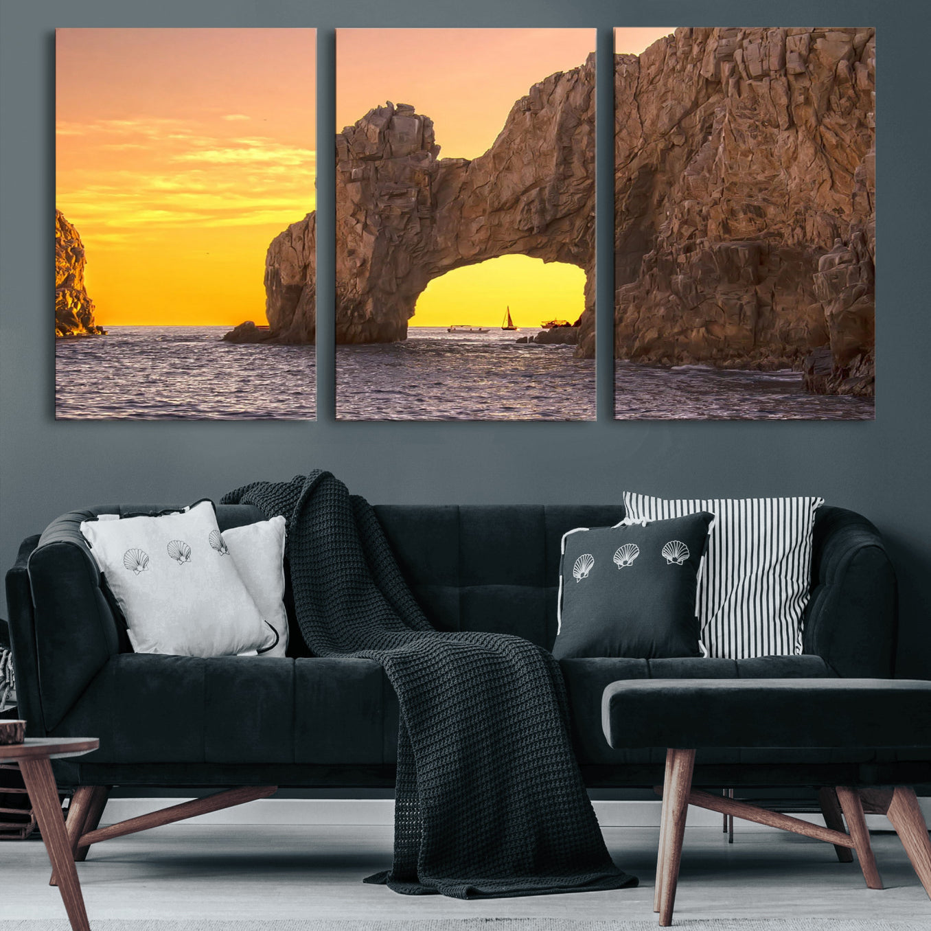 66414515-MGV-CV-36X24 - El Arco Cabo San Lucas Ocean Arch Wall Art Canvas Print, Baja California Rock Arch Seascape Canvas Print, Mexico Coastal Landmark Scenic Art Printing