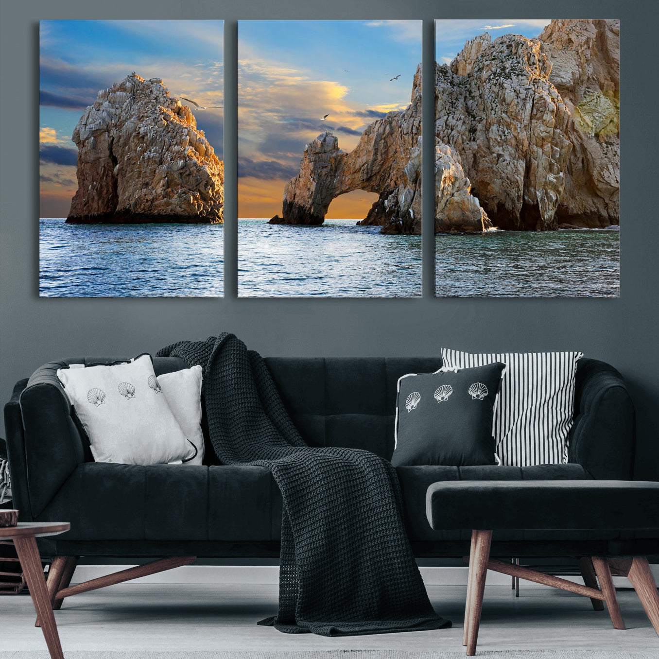63505689-MGV-CV-36X24 - El Arco Cabo San Lucas Ocean Arch Wall Art Canvas Print, Baja California Rock Arch Seascape Canvas Print, Mexico Coastal Landmark Scenic Art Printing
