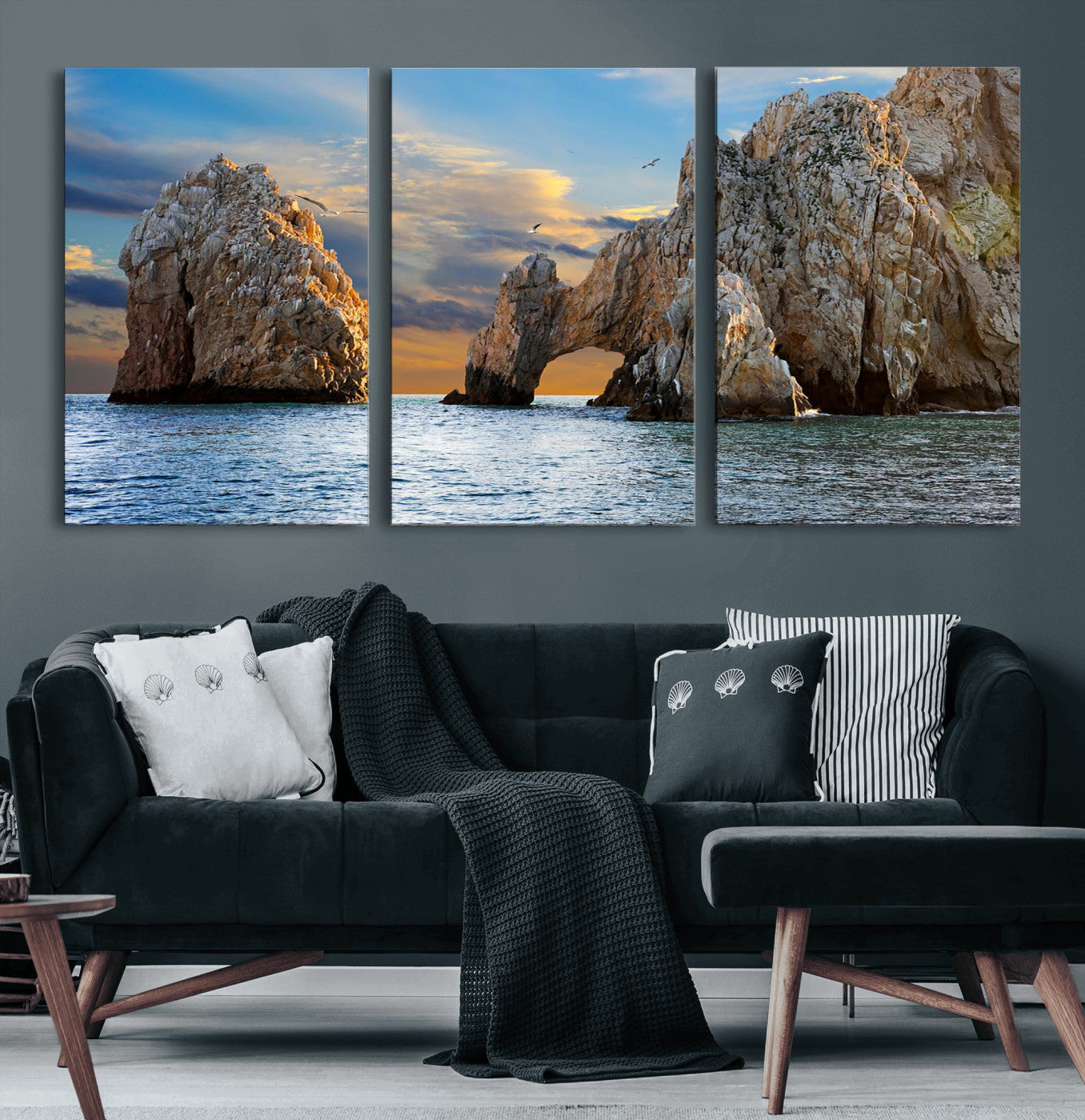 63505689-MGV-CV-36X24 - El Arco Cabo San Lucas Ocean Arch Wall Art Canvas Print, Baja California Rock Arch Seascape Canvas Print, Mexico Coastal Landmark Scenic Art Printing