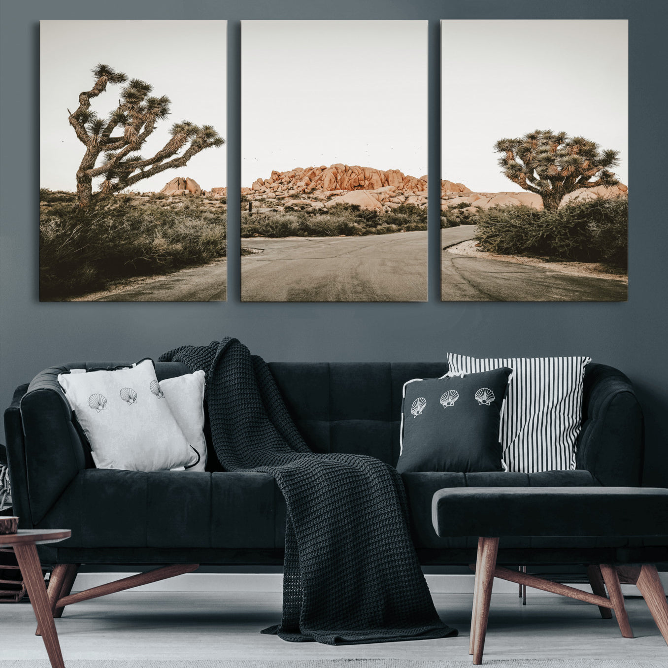 97248544-MGV-CV-36X24 - Joshua Tree Desert Wall Art Canvas Print, Minimal Southwestern Landscape Nature Wall Decor for Modern and Boho Interiors