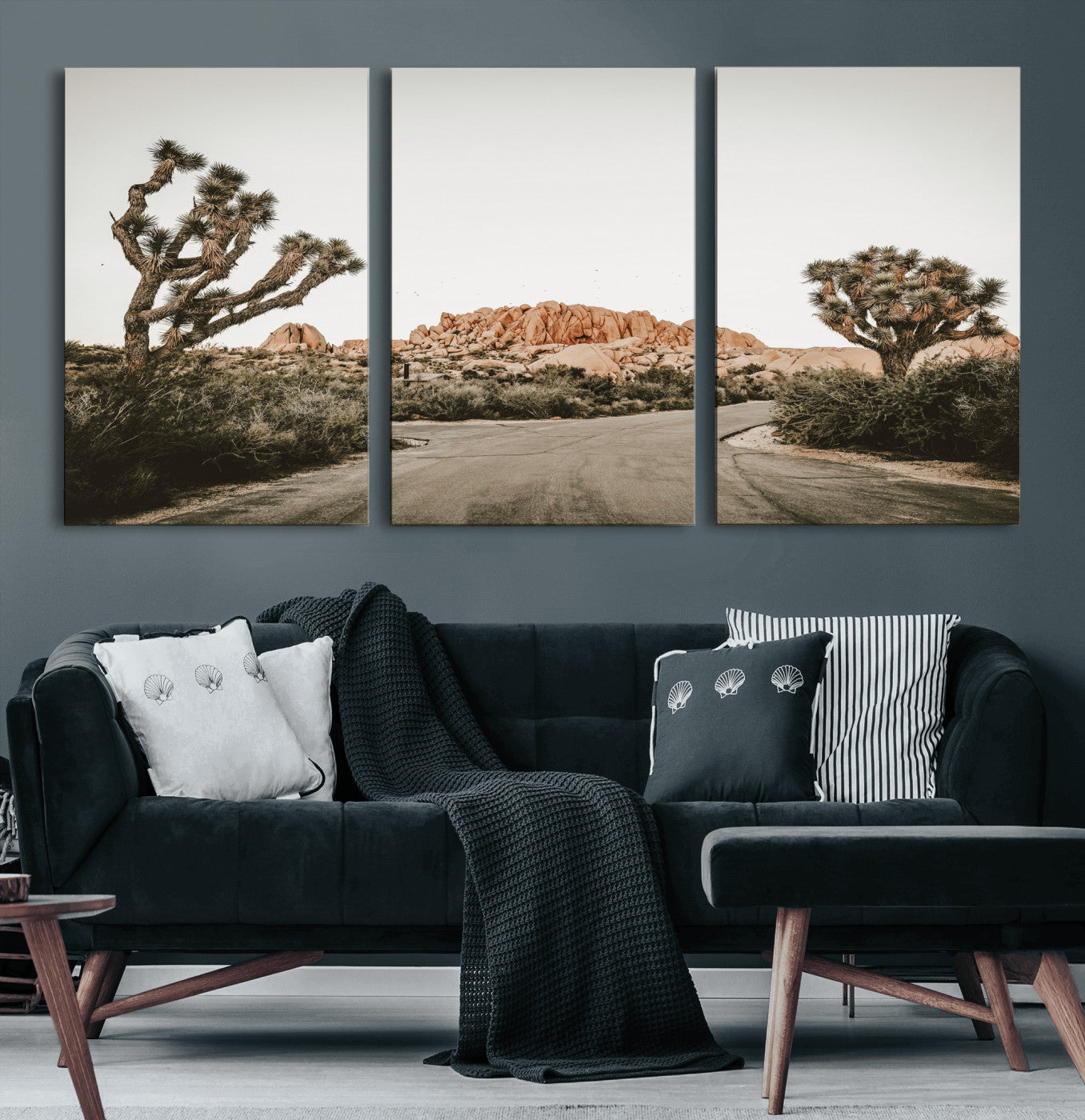 97248544-MGV-CV-36X24 - Joshua Tree Desert Wall Art Canvas Print, Minimal Southwestern Landscape Nature Wall Decor for Modern and Boho Interiors