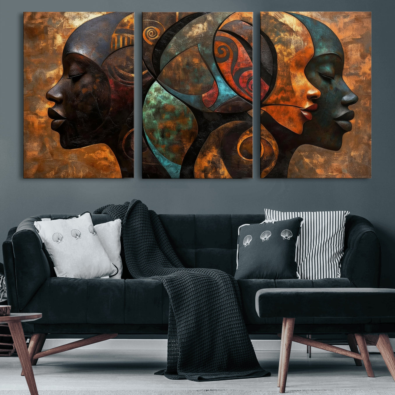 81517886-MGV-CV-36X24 - Abstract Afro American Women Wall Art Canvas Print