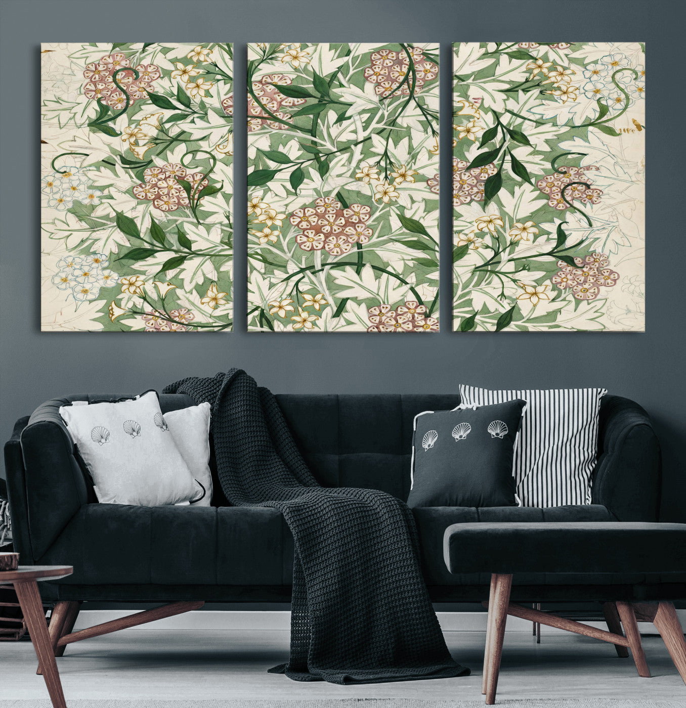 33560597-MGV-CV-36X24 - William Morris Jasmine 1872 Canvas Wall Art — Arts and Crafts Botanical Print | Vintage Green Floral Decor | Cottagecore Gift | Classic Art