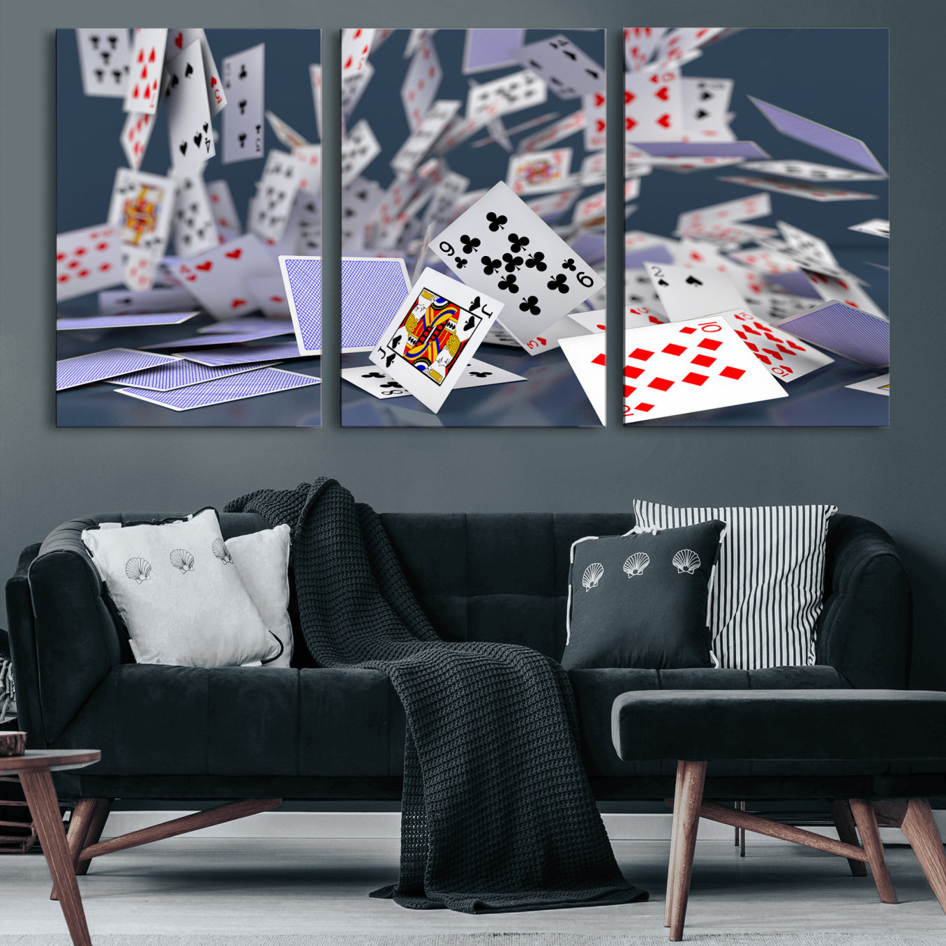 66392185-MGV-CV-36X24 - Playing Cards Canvas Wall Art | Casino Game Room Decor, Poker Decor Art