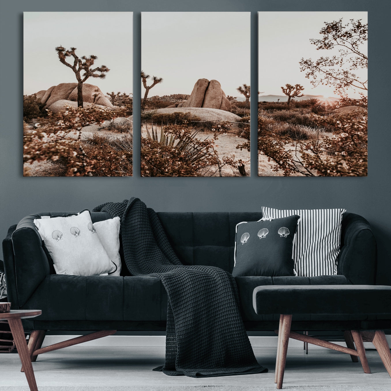 75778944-MGV-CV-36X24 - Joshua Tree Desert Canvas Wall Art Print - Desert Landscape Photography, Boho Southwest Wall Decor, Nature Canvas - Ready to Hang