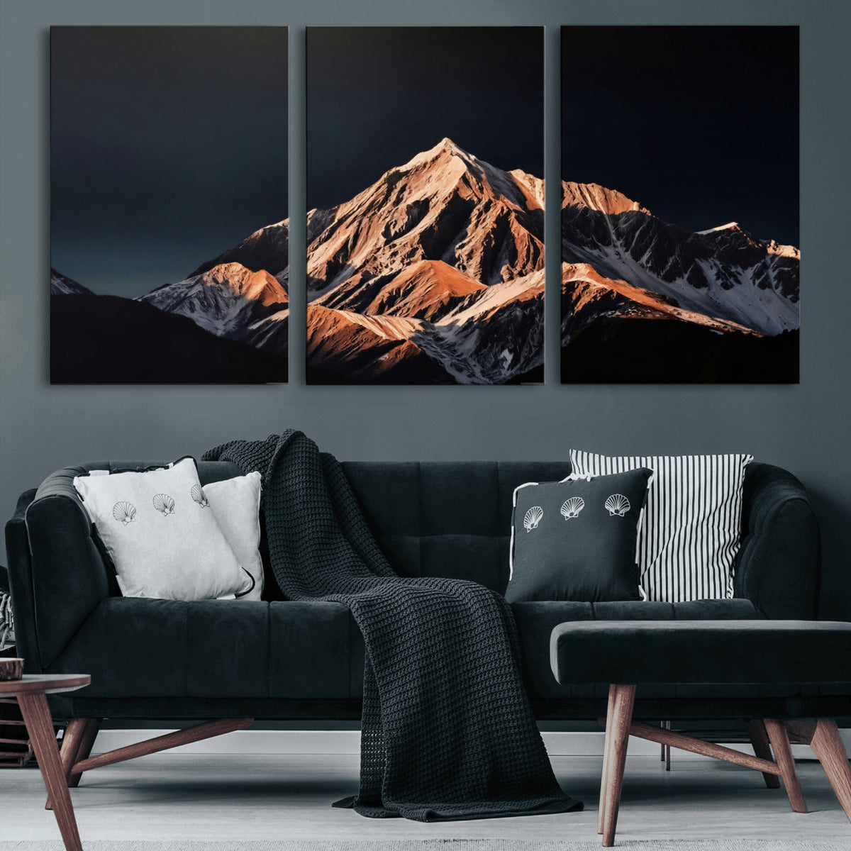 10196184-MGV-CV-36X24 - Snow Mountain Wall Art Canvas Print for Living Room Decor