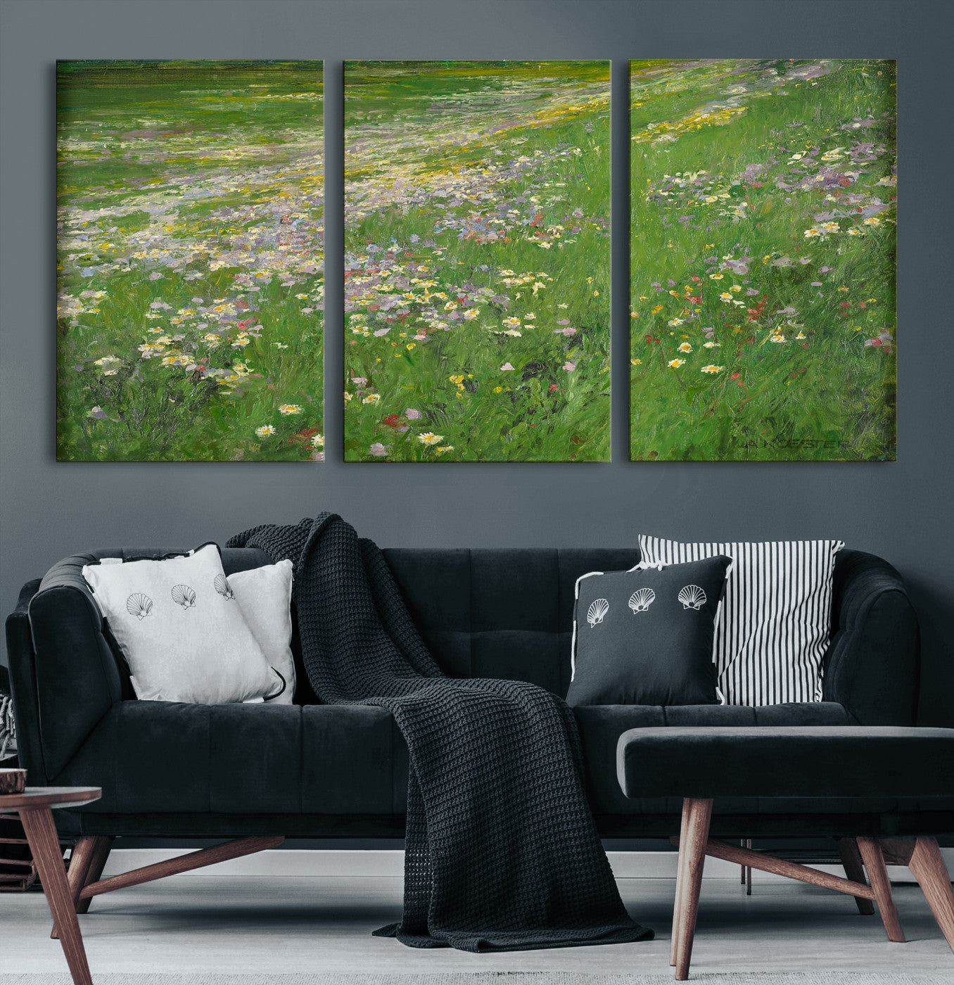 63535040-MGV-CV-36X24 - Alexander Koester Flower Meadow Canvas Wall Art, Vintage Landscape Print