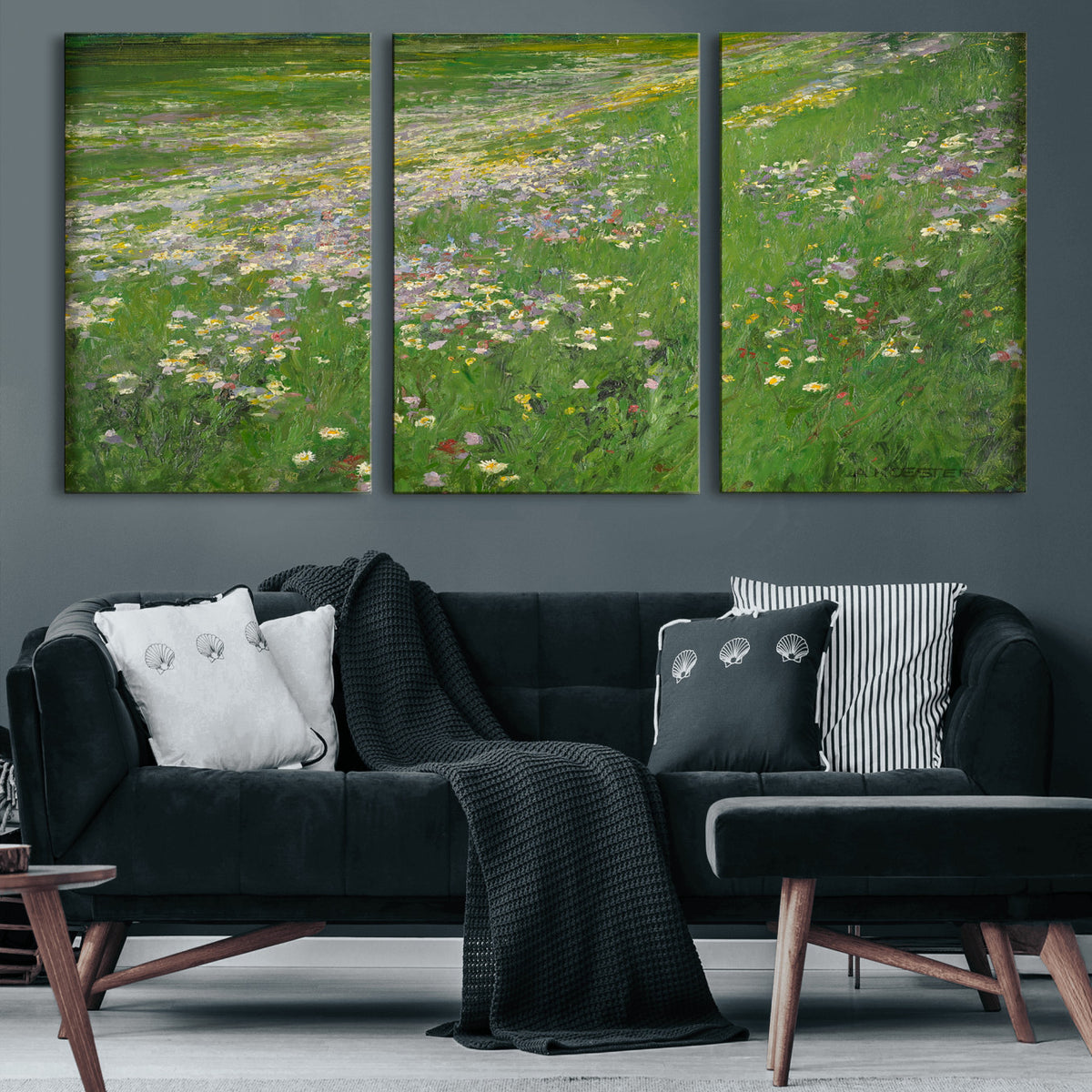 63535040-MGV-CV-36X24 - Alexander Koester Flower Meadow Canvas Wall Art, Vintage Landscape Print