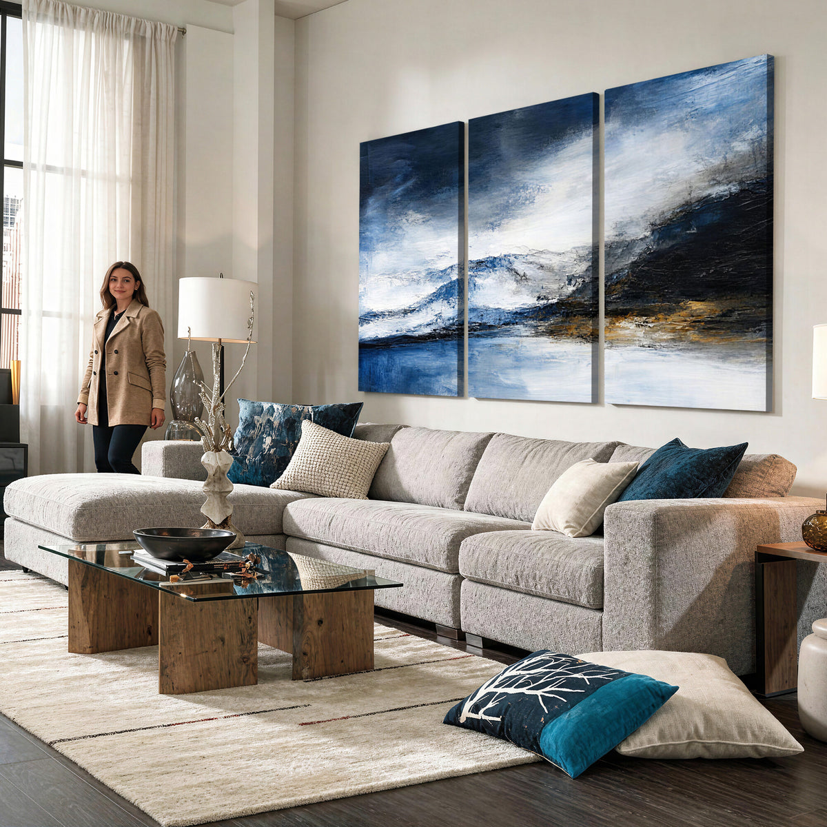 48142030-MGV-CV-36X24 - Extra Large Abstract Wall Art Canvas Print