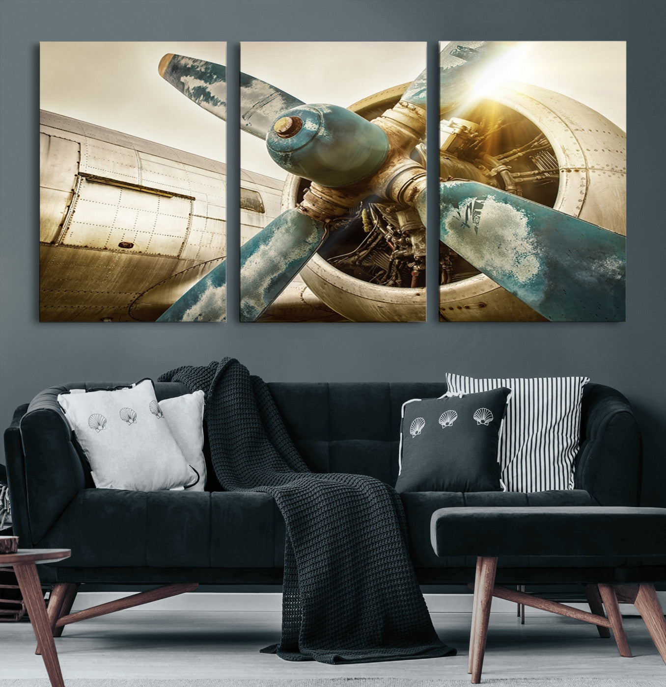 14106-MGV-CV-60X30-3P-Vintage Airplane Canvas Print