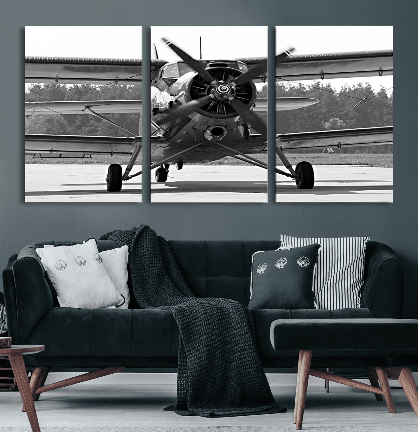 74816-MGV-CV-60X30-3P-Wall Art Old War Plane Canvas Print