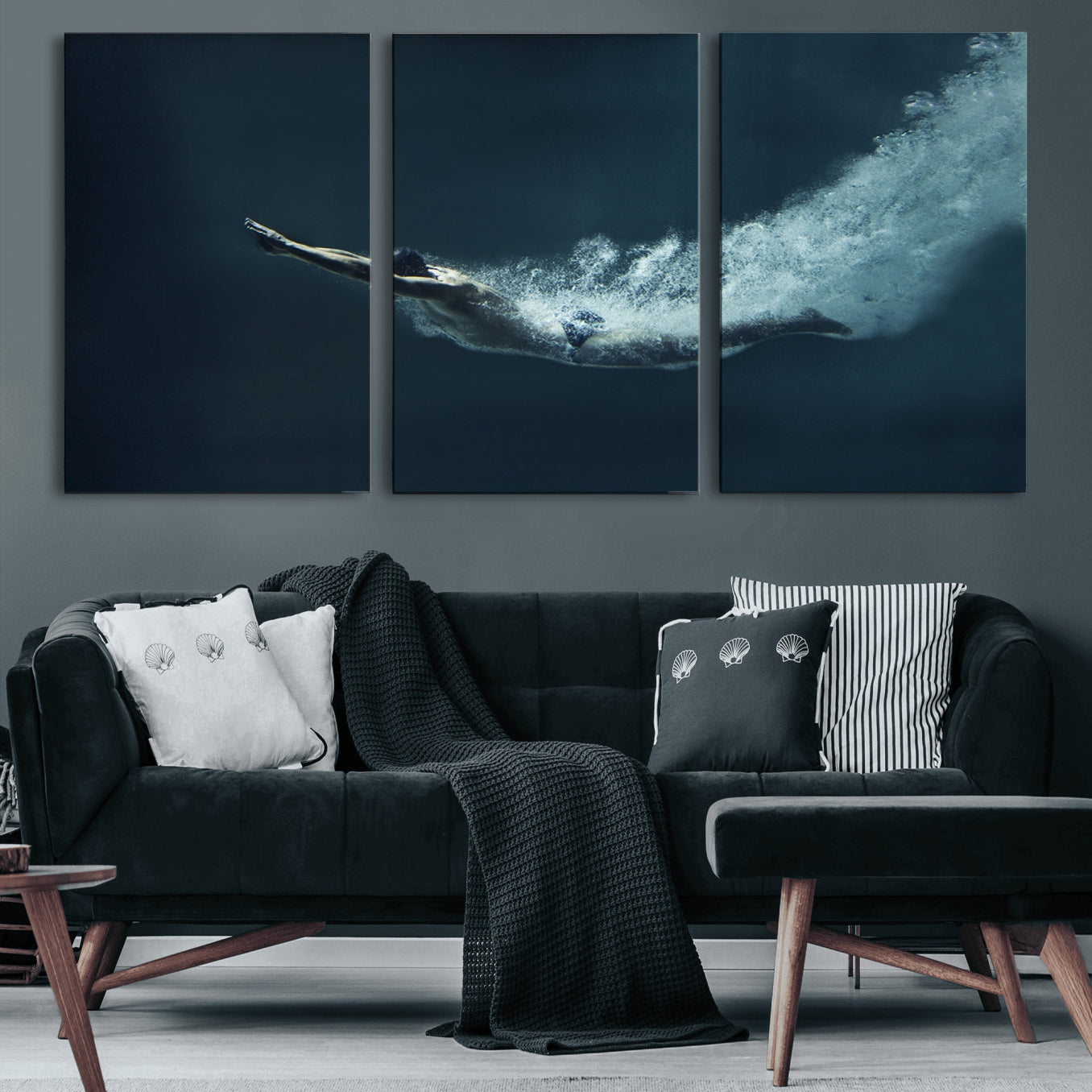 48463-MGV-CV-60X30-3P-Swimmer Wall Art Canvas Print