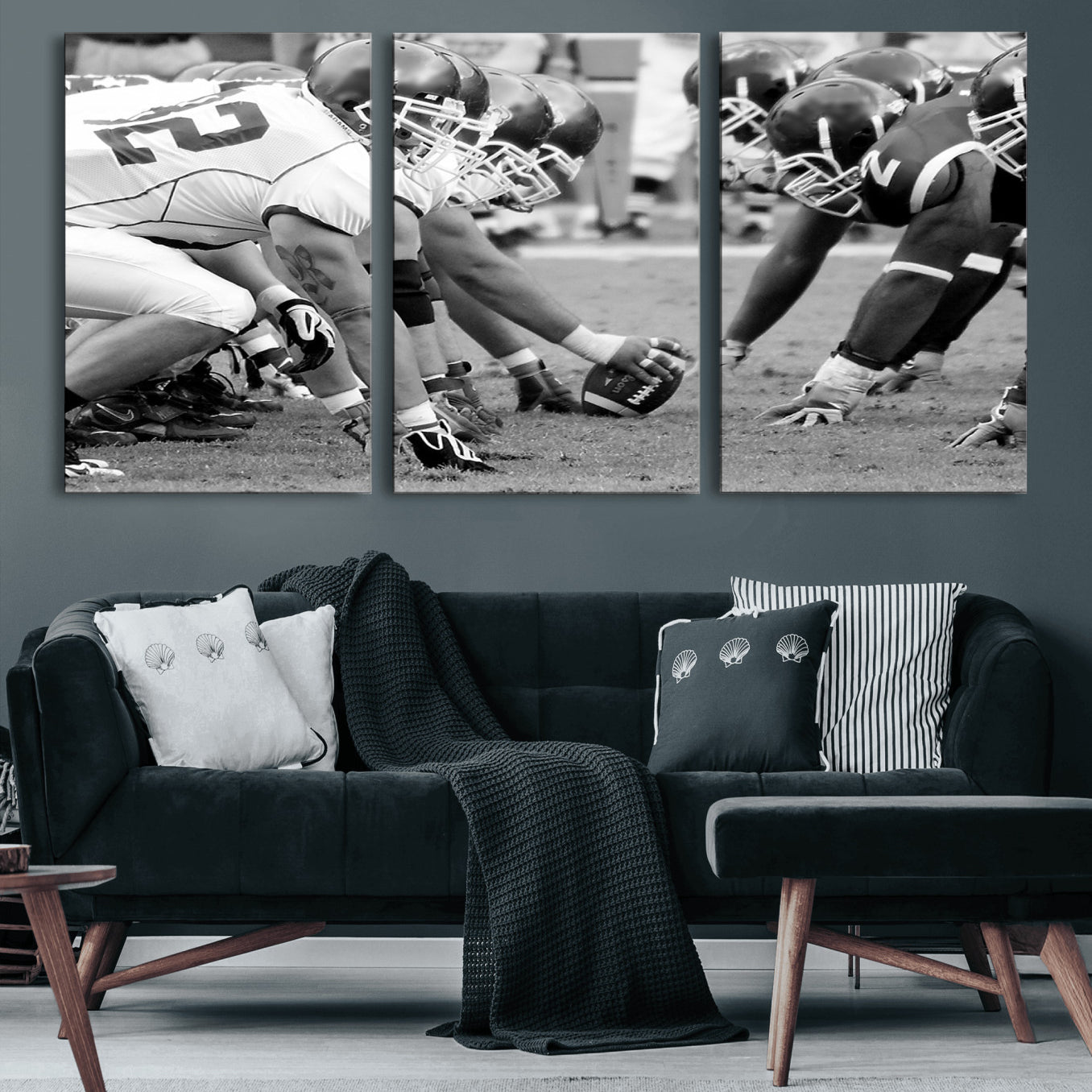 97432-MGV-CV-60X30-3P-American Football Player Wall Art Canvas Print