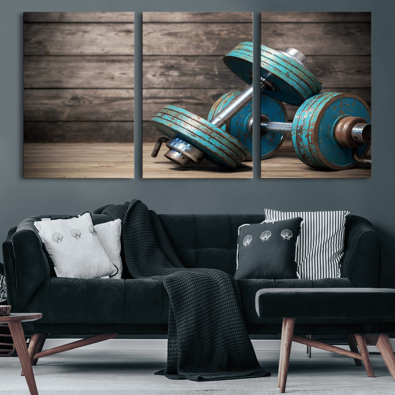 39364-MGV-CV-60X30-3P-Dambell and Sport Wall Art Canvas Print