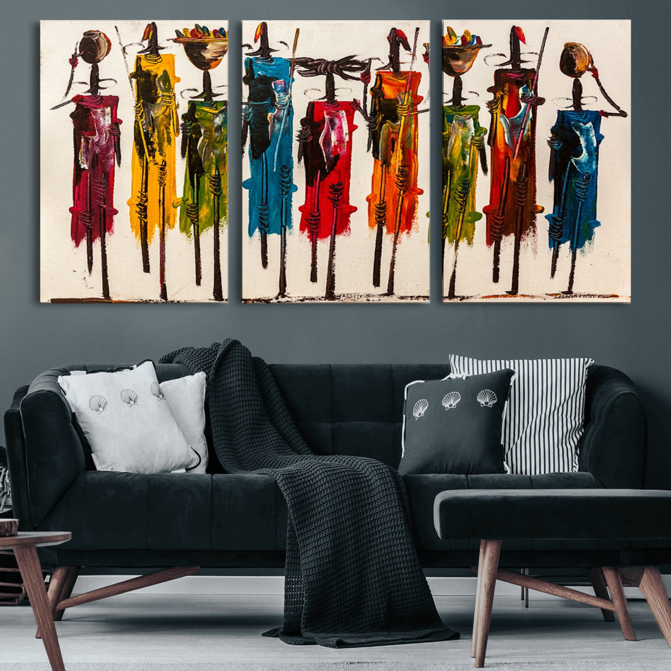 -Abstract African Women Wall Art Canvas Print
