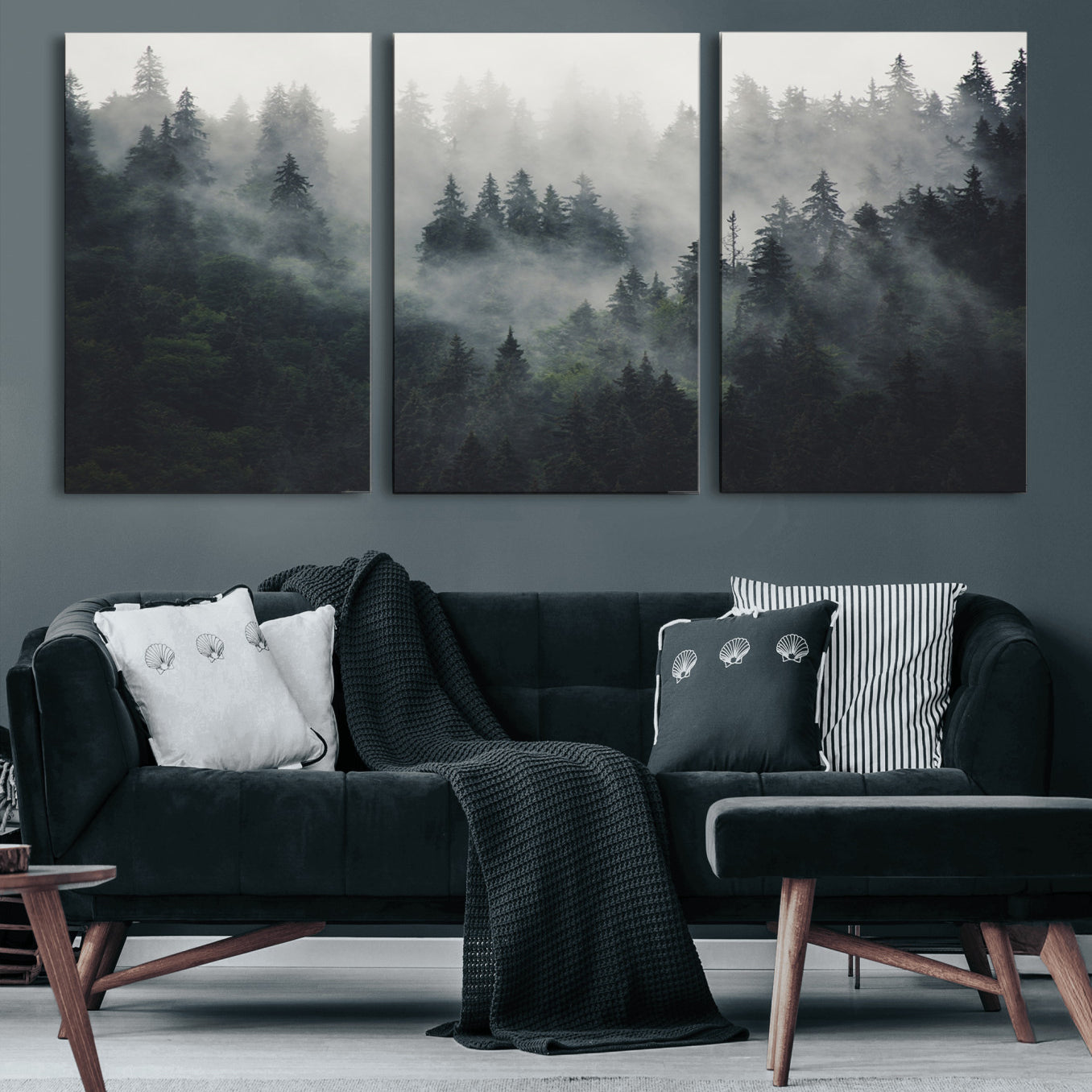 74938-MGV-CV-36X24-Nature Wall Decor - Serene Triptych Nature Print – Woodland Landscape Decor for Living Room or