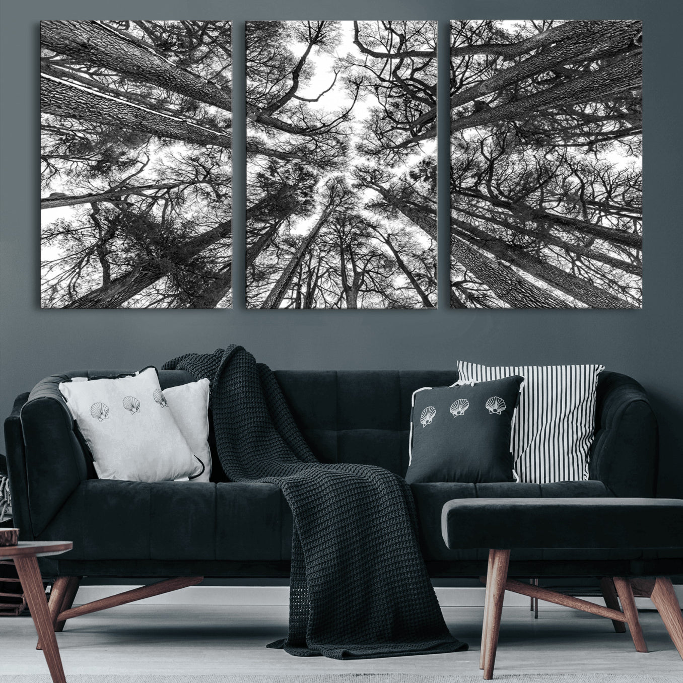 33934-MGV-CV-60X30-3P-Trees Contemporary Art Canvas Print