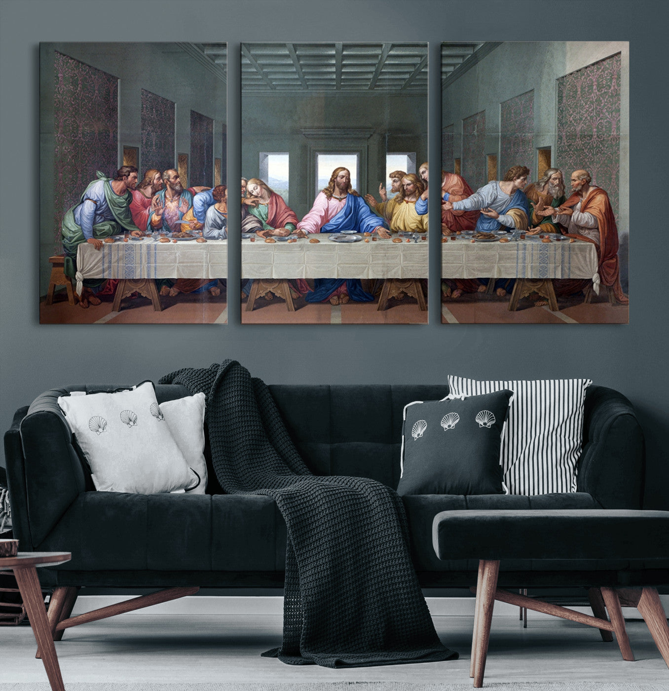 30401-MGV-CV-60X30-3P-The Last Supper Multi Panel Canvas Wall Art