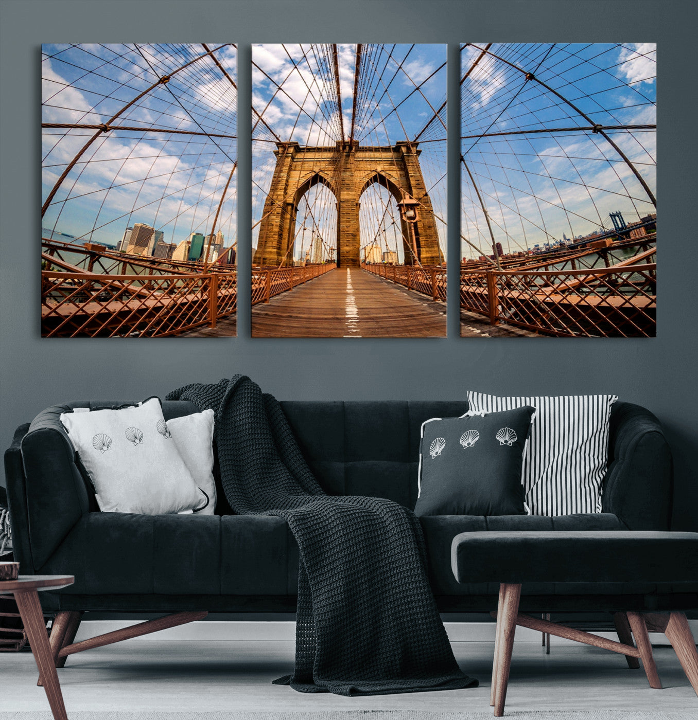 44467-MGV-CV-36X24-Brooklyn Bridge Manhattan Wall Art Canvas Print