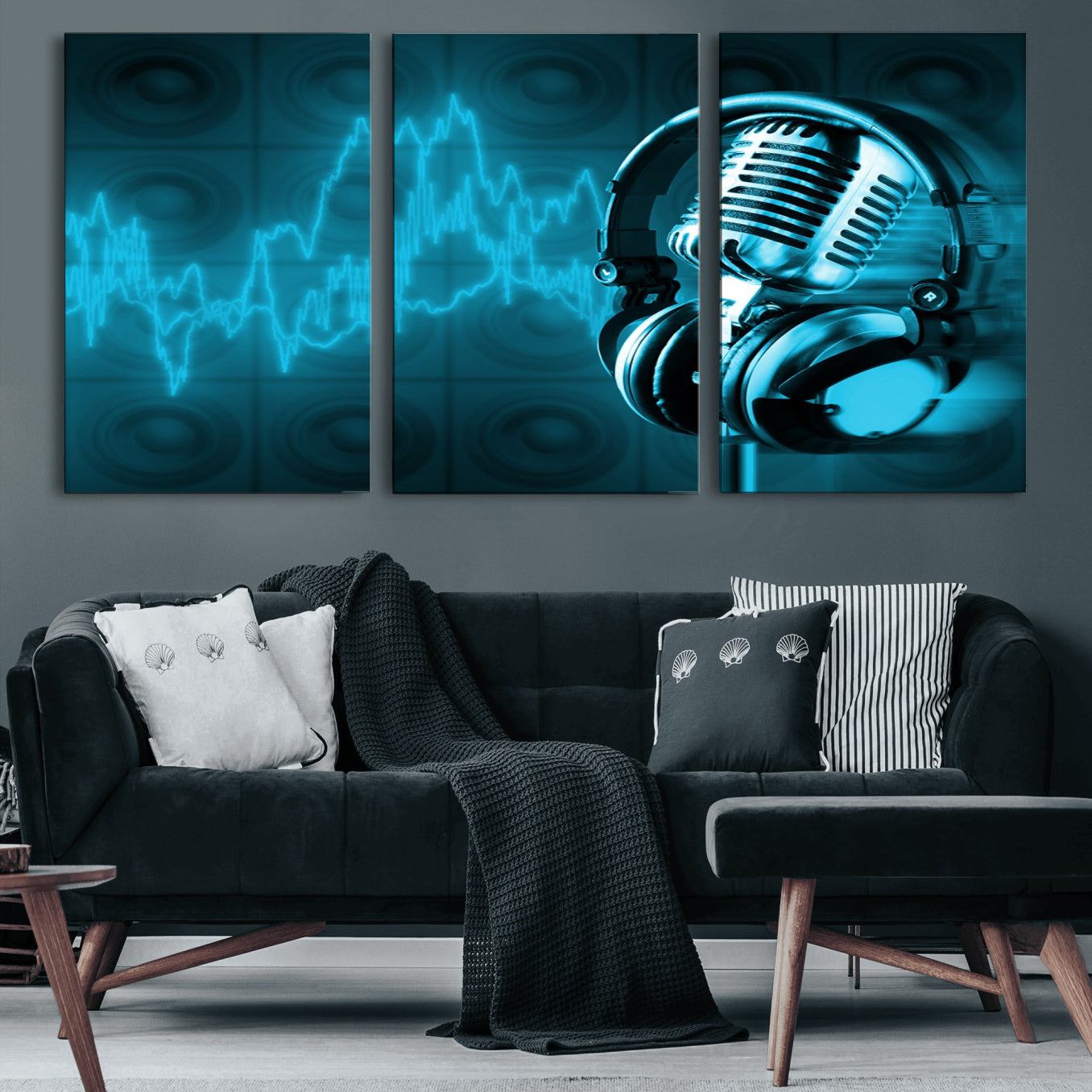 42329-MGV-CV-60X30-3P-Music and Microphone Wall Art Canvas Print