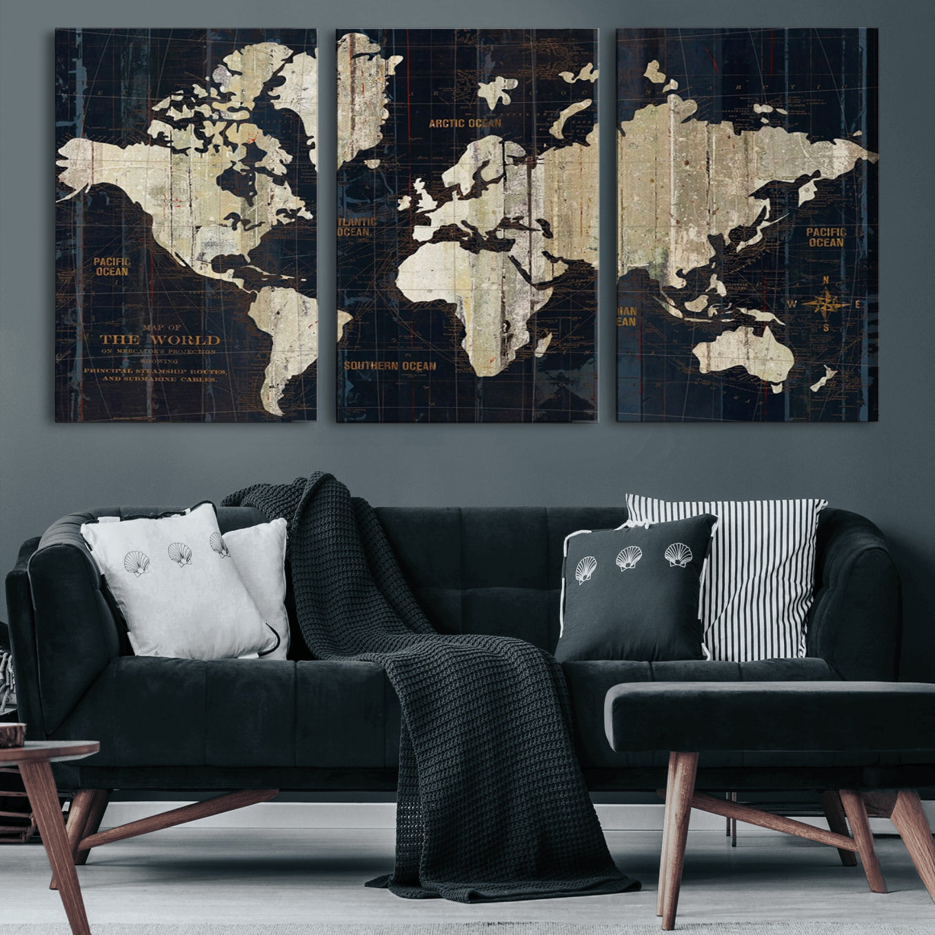 14651-MGV-CV-36X24-Push Pin World Map Canvas Print – Travel Tracker Wall Art for Couples, Perfect Anniversary Gift for Home or Office Decor