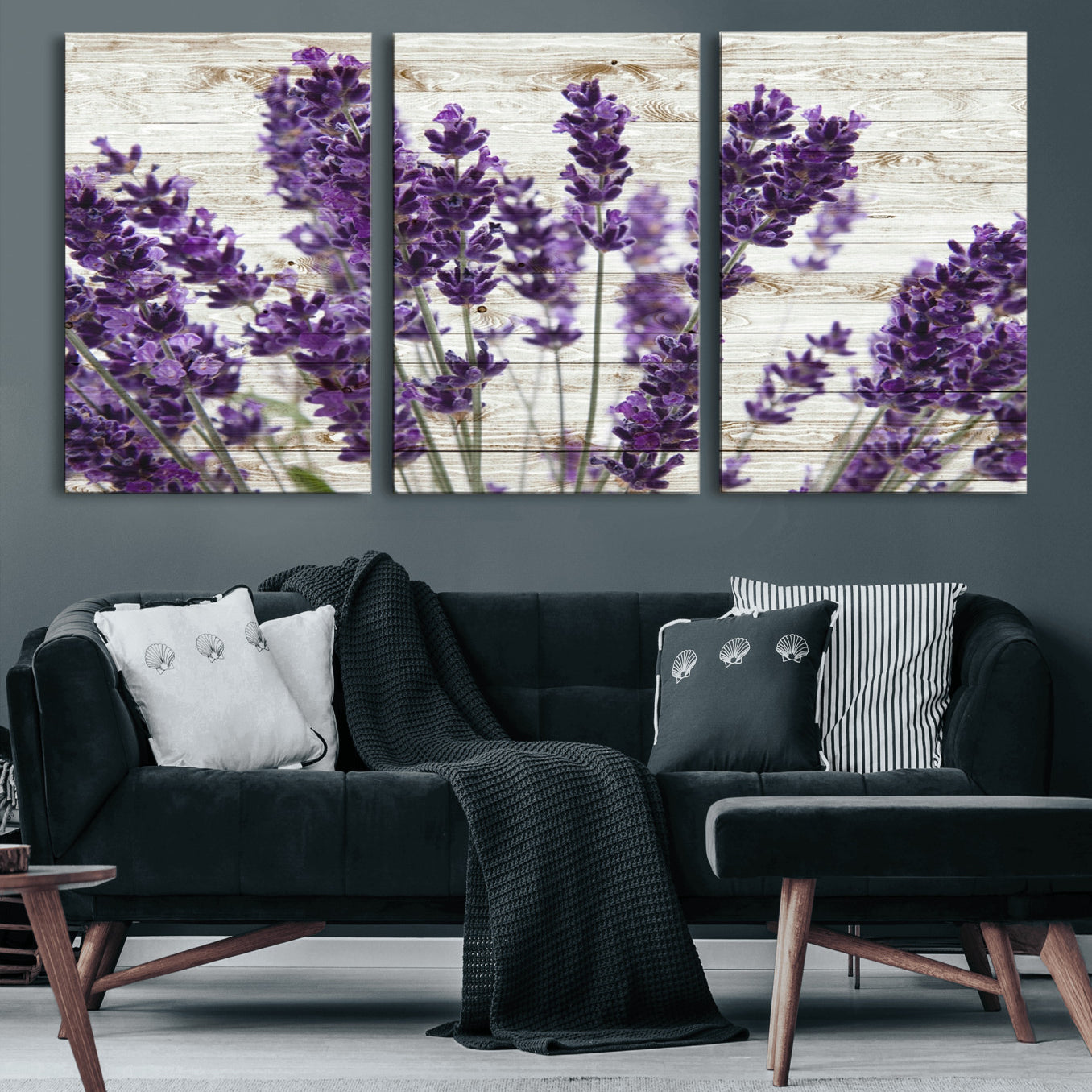 35576-MGV-CV-60X30-3P-Lavender Canvas Wall Art Flower Print