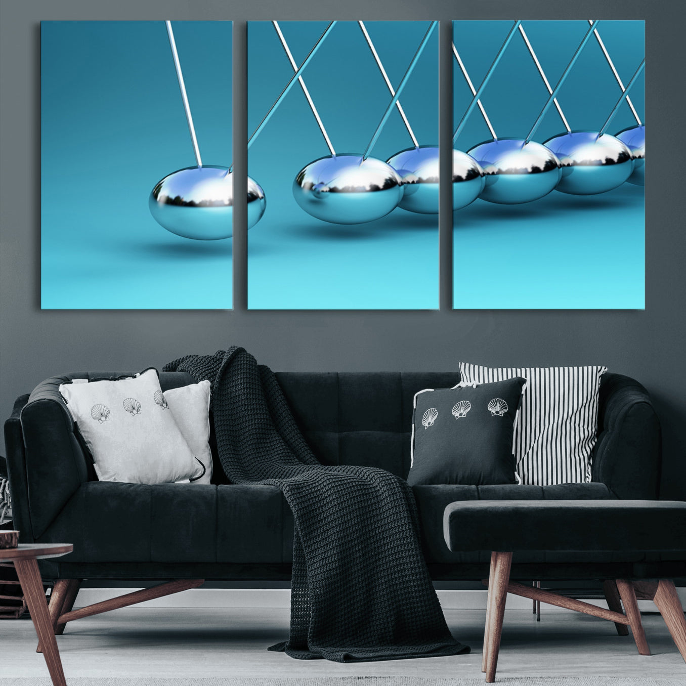89184-MGV-CV-60X30-3P-Wall Art Newton's Cradle Canvas Print, Framed Newton Cradle Canvas Print