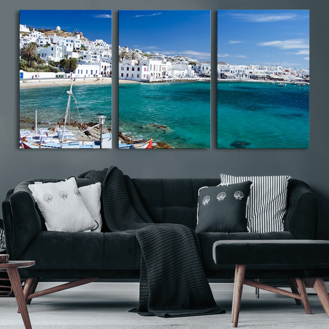 45428-MGV-CV-60X30-3P-Santorini Wall Art Canvas Print