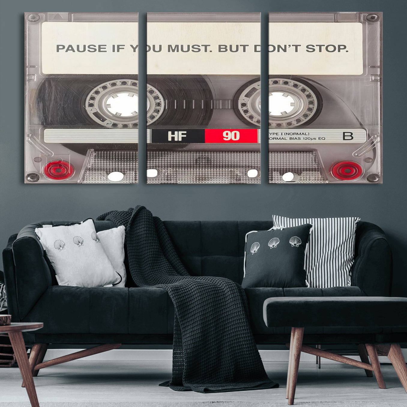 75360-MGV-CV-60X30-3P-Music Cassette Iconic Wall Art Canvas Print