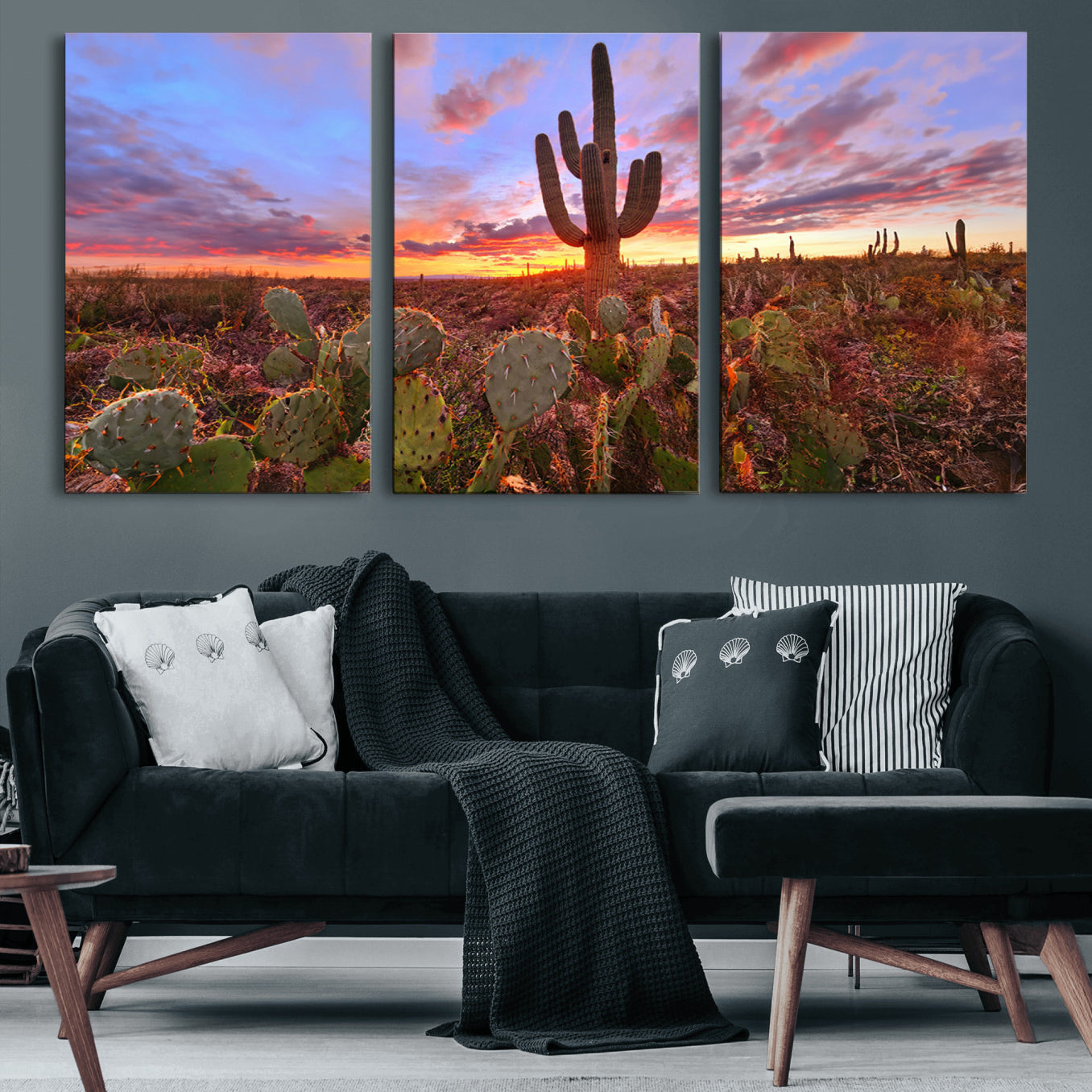70465-MGV-CV-60X30-3P-Arizona Desert Sunset Wall Art Canvas Print